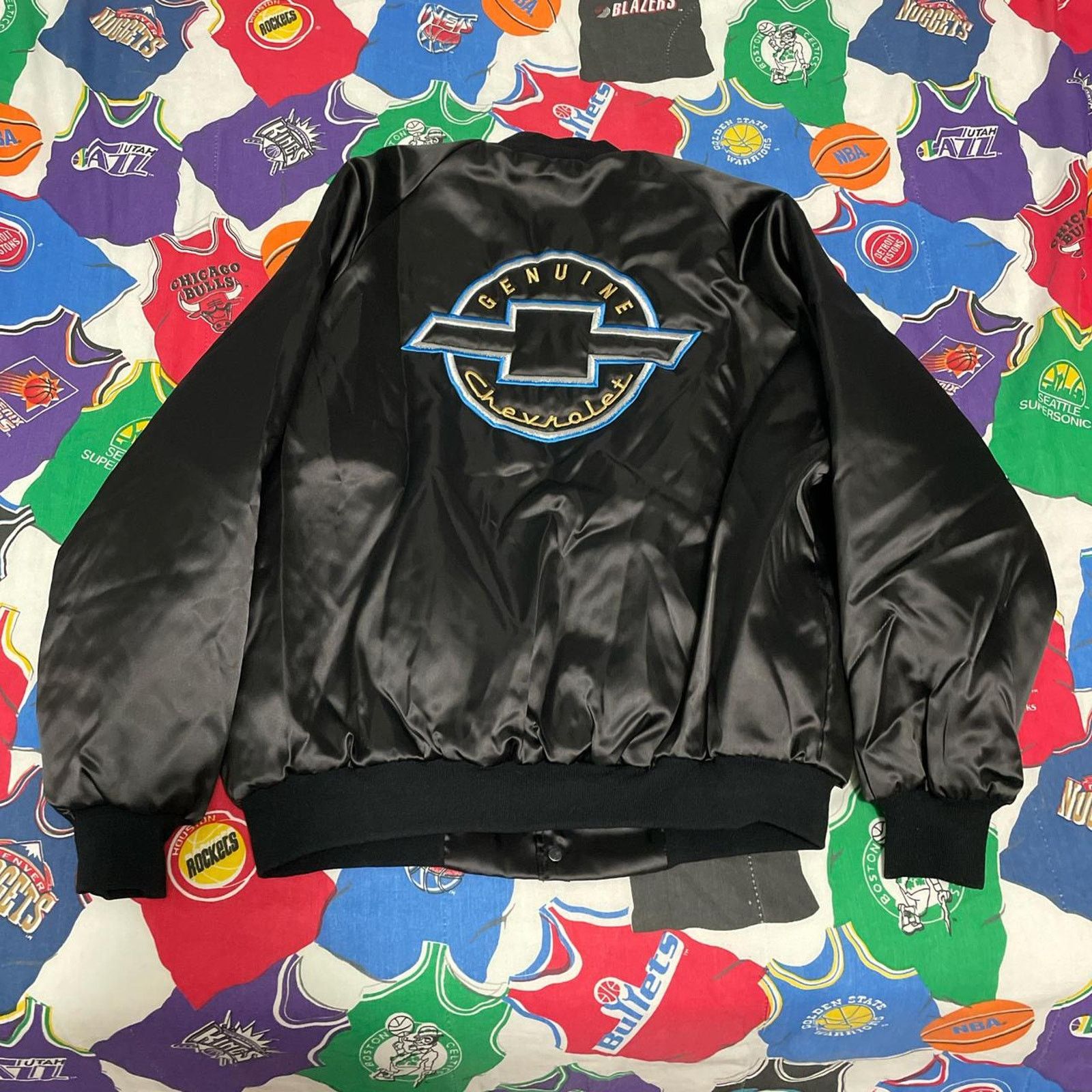 NASCAR × Vintage Vintage 1990’s Essential Chevrolet Racing Satin Jacket Size US XL / EU 56 / 4 - 2 Thumbnail
