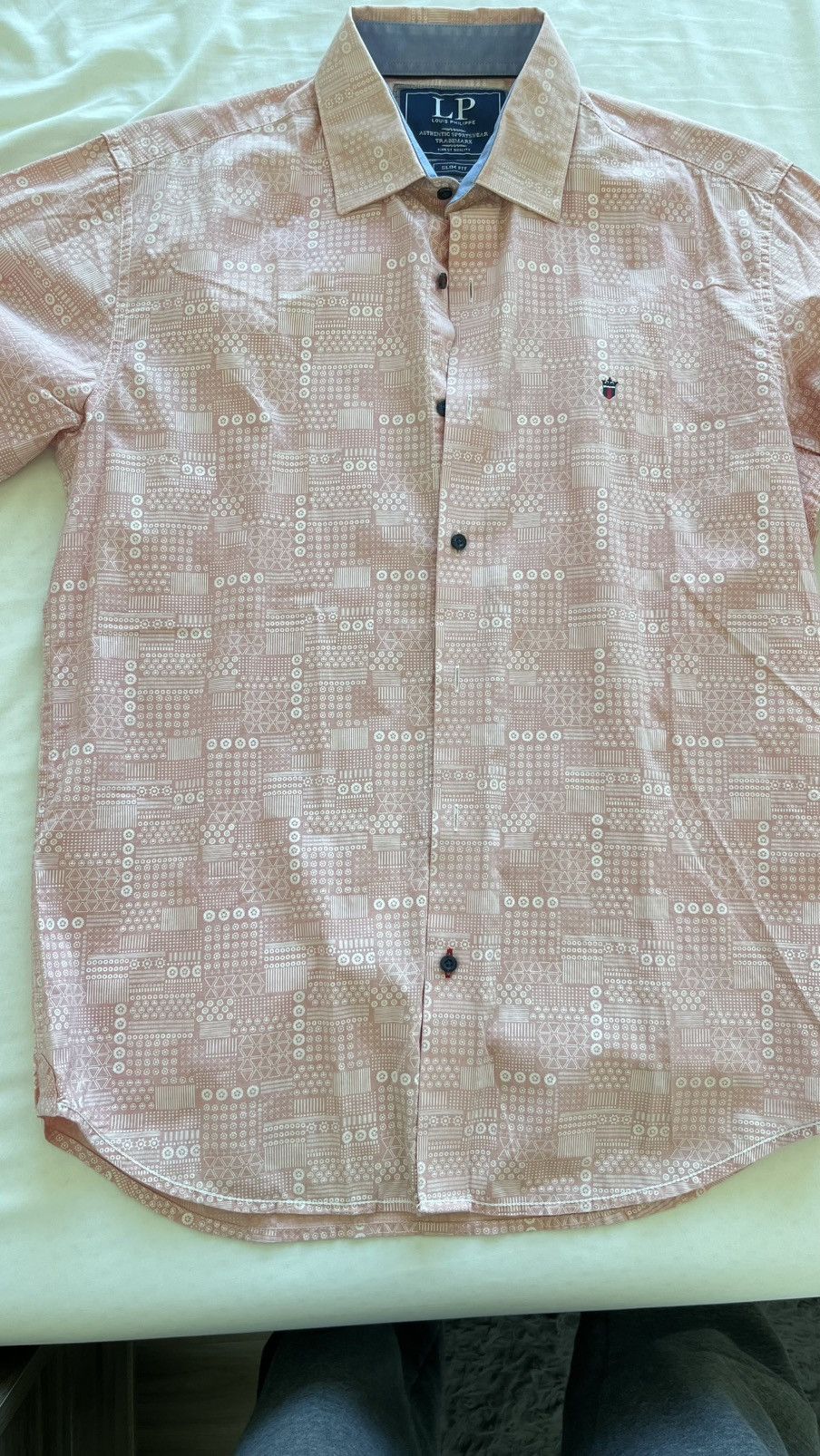 Louis Philippe LP Louis Philippe Slim Fit Geometric Print Shirt Size US S / EU 44-46 / 1 - 3 Thumbnail