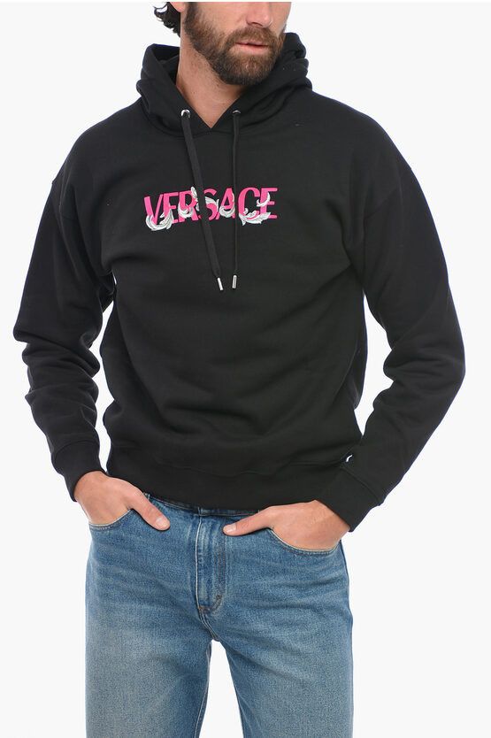 image of Versace Og1Mm0524 Mitchel Fit Hoodie In Black, Men's (Size Small)