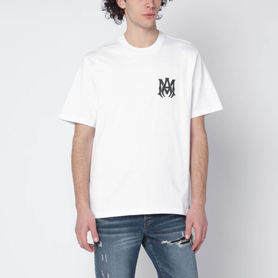 Amiri o1d2blof0226 Cotton Logo T-Shirt in White Size US L / EU 52-54 / 3 - 1 Thumbnail