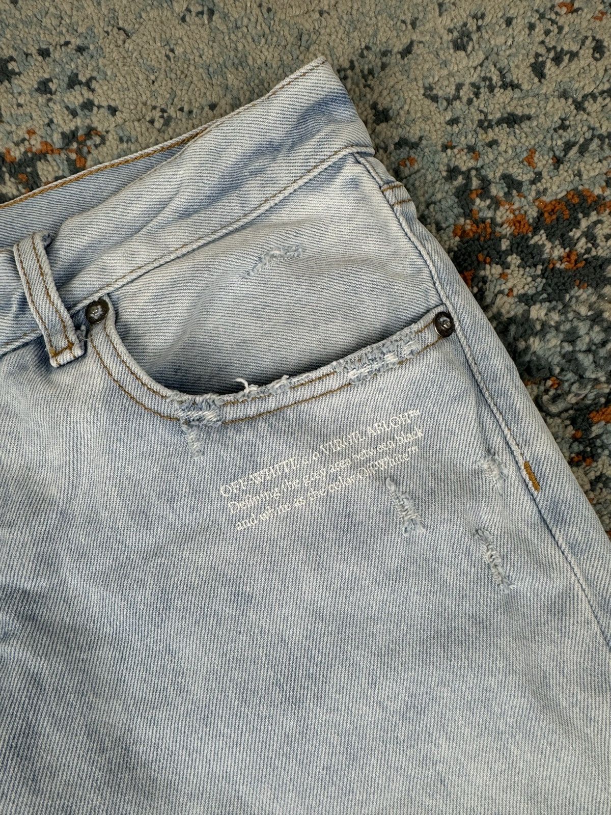 Off-White Off-White corp distress skinny light washed denim Size US 32 / EU 48 - 9 Thumbnail