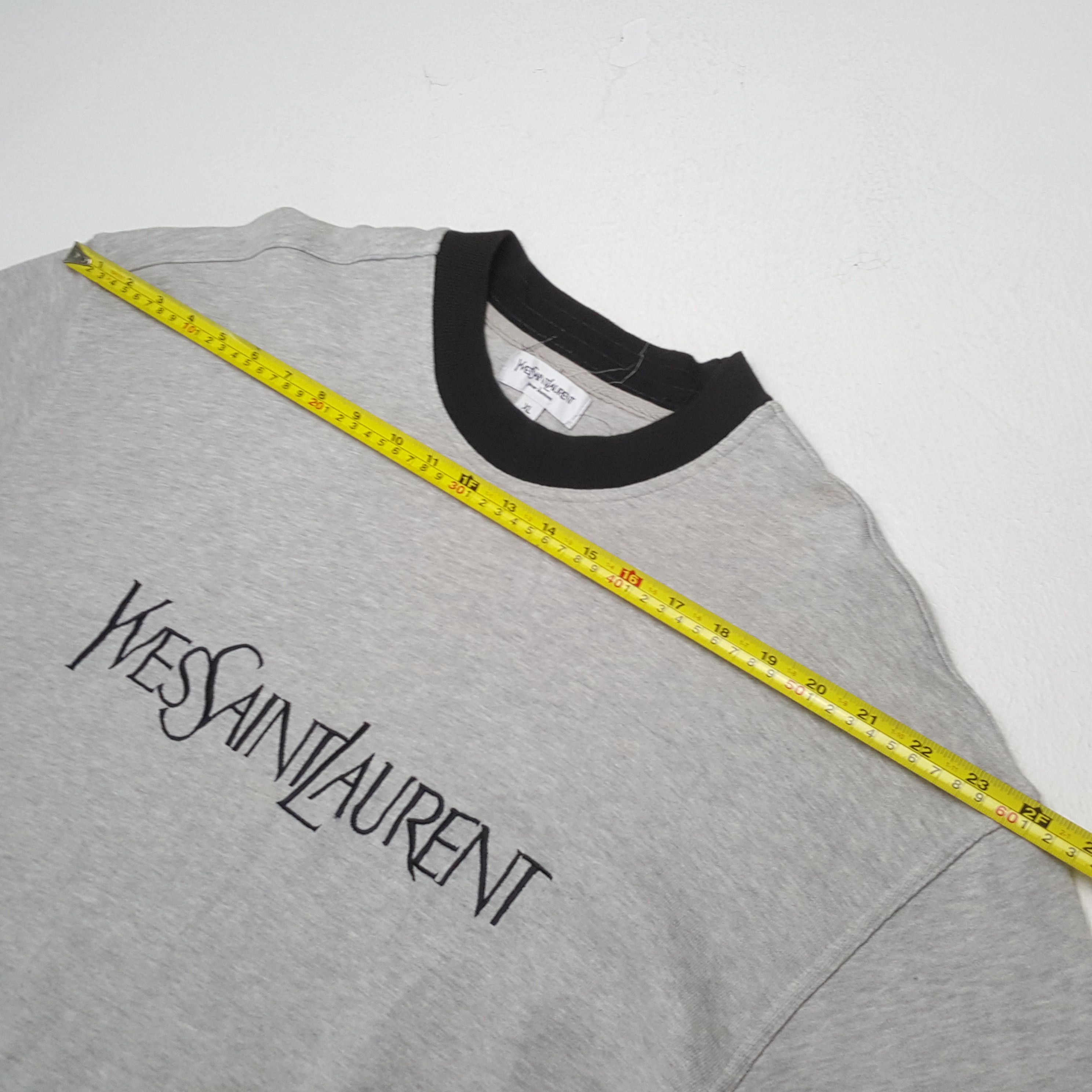 Vintage × Yves Saint Laurent YVES SAINT LAURENT Luxury Brand Spellout Design Tshirt Size US XL / EU 56 / 4 - 4 Thumbnail