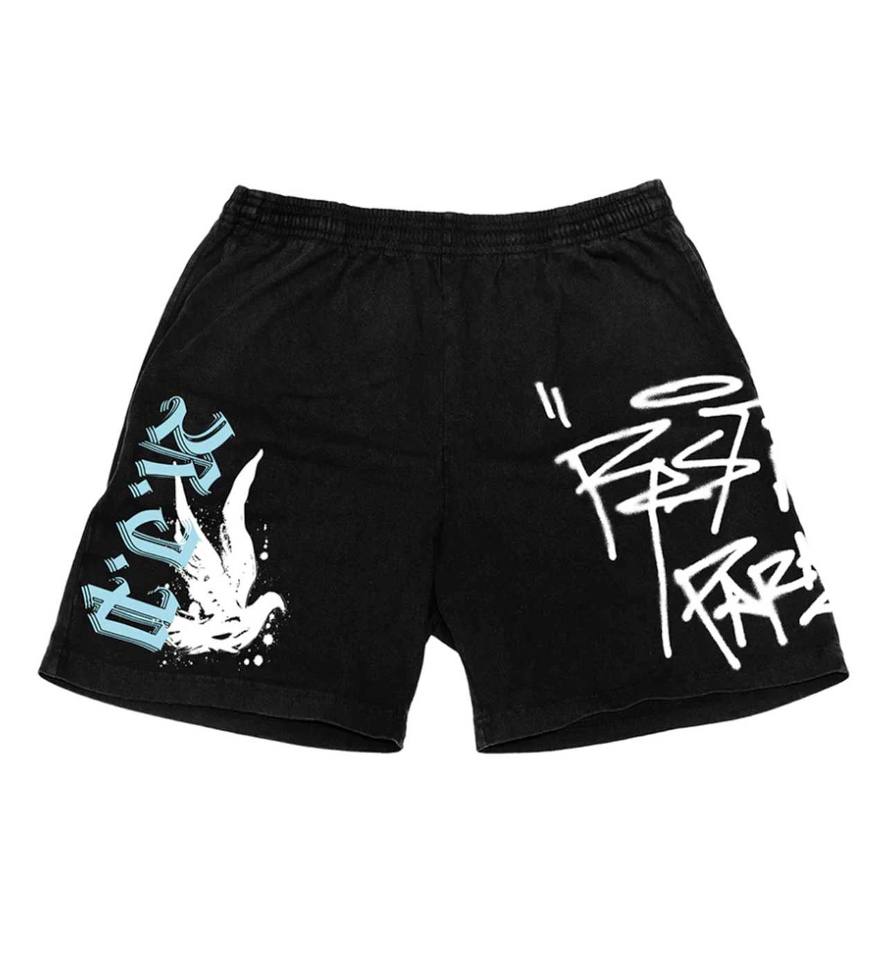 Revenge Graffiti Dove Shorts Black Size US 36 / EU 52 - 1 Thumbnail