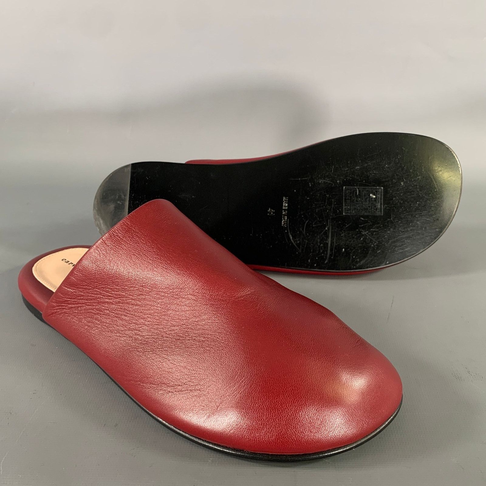 Carven CARVEN Size 10 Burgundy Leather Lambskin Slippers Flats Size US 11 / IT 41 - 5 Thumbnail