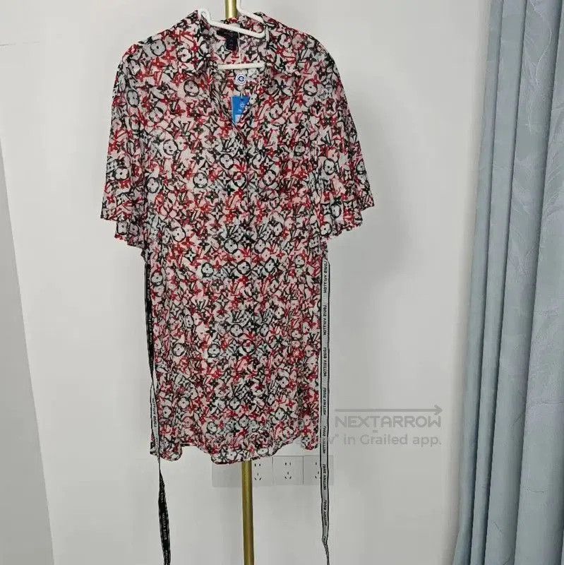 Louis Vuitton Louis Vuitton Red Summer Silk Logo Dress . Size S / US 4 / IT 40 - 1 Thumbnail
