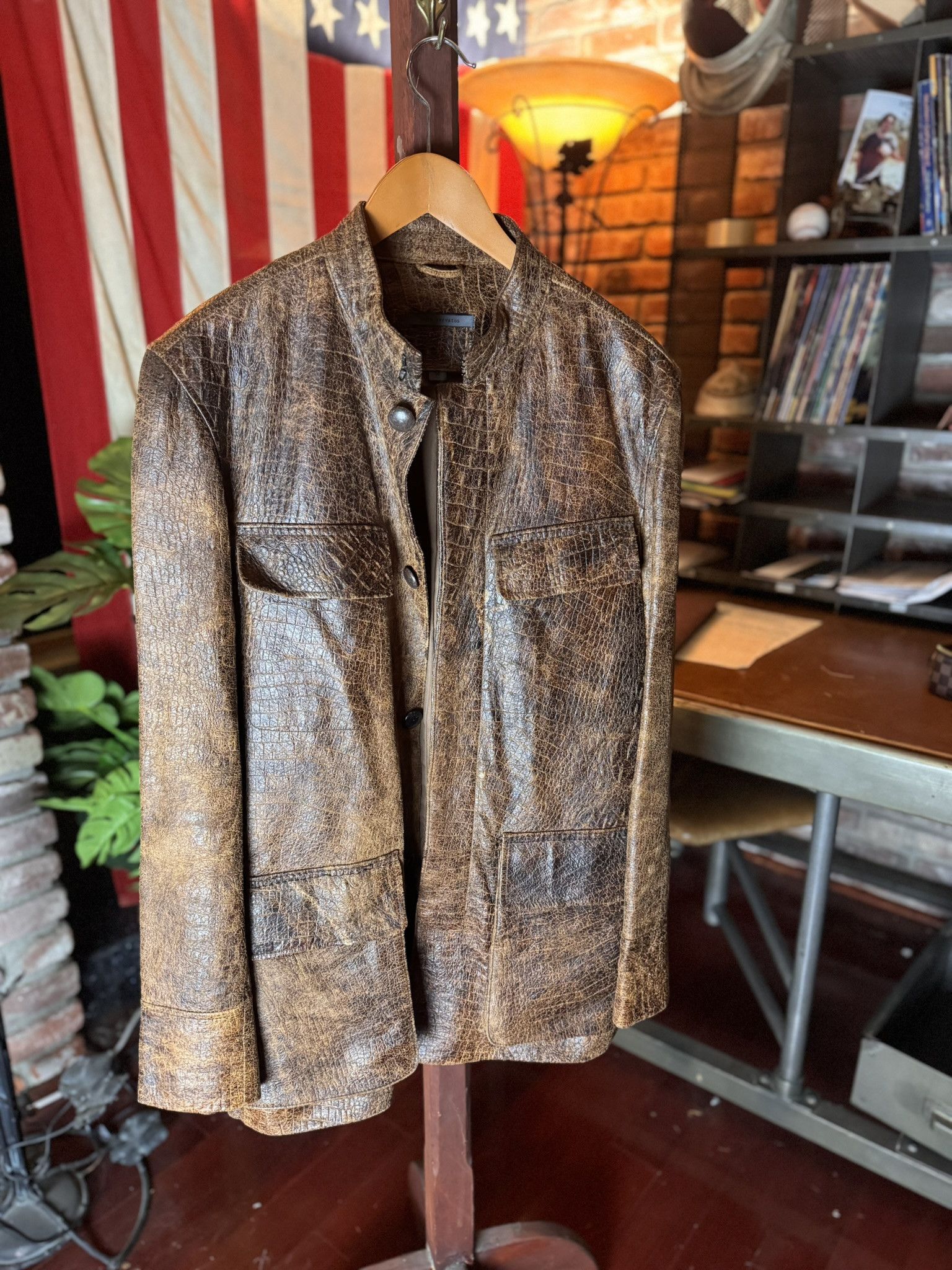 John Varvatos *RARE* 2006 JOHN VARVATOS LEATHER JACKET sz. 50 Size US M / EU 48-50 / 2 - 2 Thumbnail