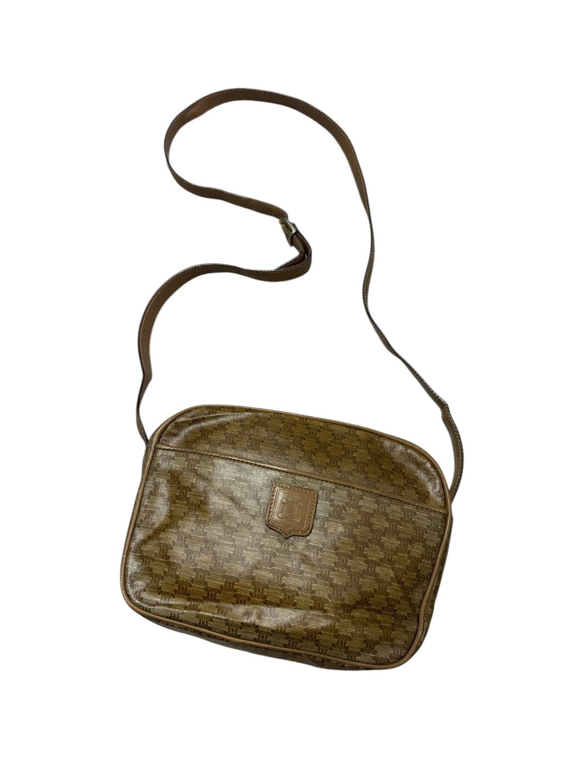 Celine VINTAGE CELINE TRIOMPHE MACADAM PVC CROSS BODY BAG Size ONE SIZE - 2 Thumbnail