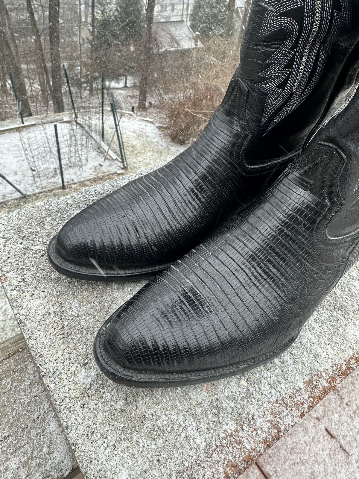 Vintage Leather Cowboy Boots Ferrini Italy Made In Mexico