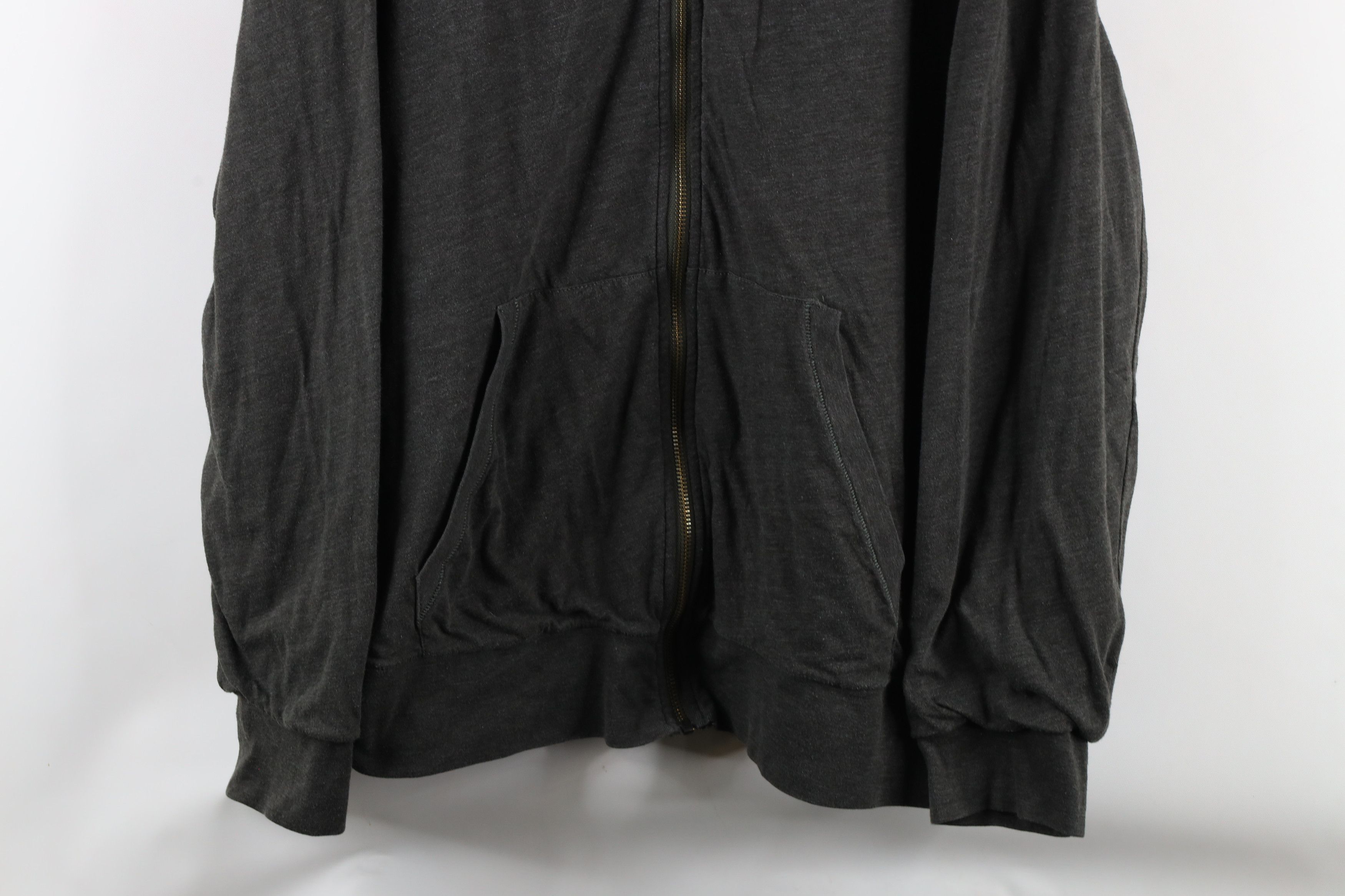 John Varvatos × Vintage John Varvatos USA Blank Jersey Knit Full Zip Hoodie Gray Size US XXL / EU 58 / 5 - 3 Thumbnail