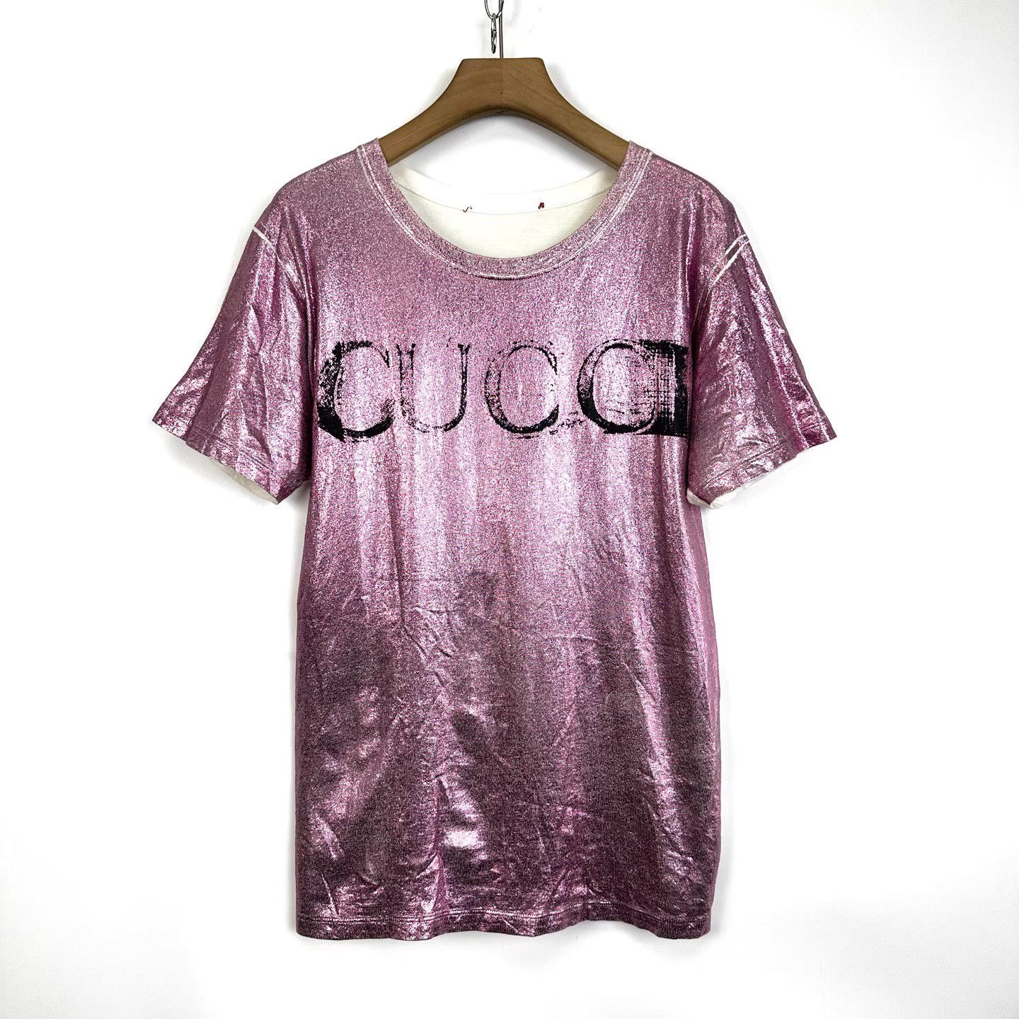Gucci Gucci Women's Glitter White Color Block Short Sleeve K12 Size US S / EU 44-46 / 1 - 1 Thumbnail