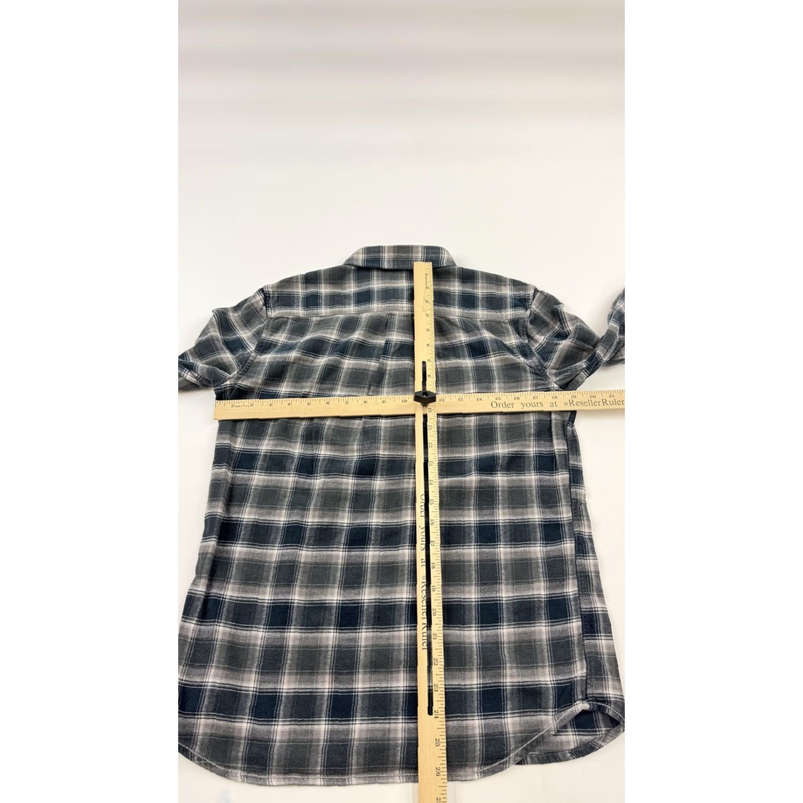 Vans VANS Shirt Mens Small Gray Blue Plaid Tailored Fit Button Front Flannel Shirt Size US S / EU 44-46 / 1 - 5 Thumbnail