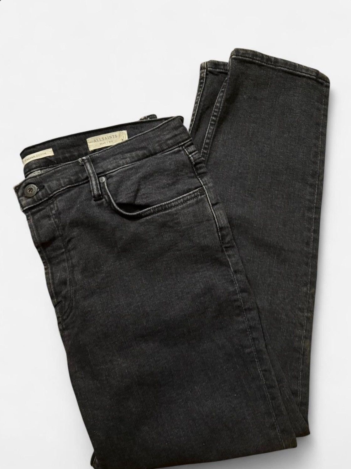 Allsaints All Saints Dean 1 Black Denim Jeans Size US 33 - 4 Thumbnail