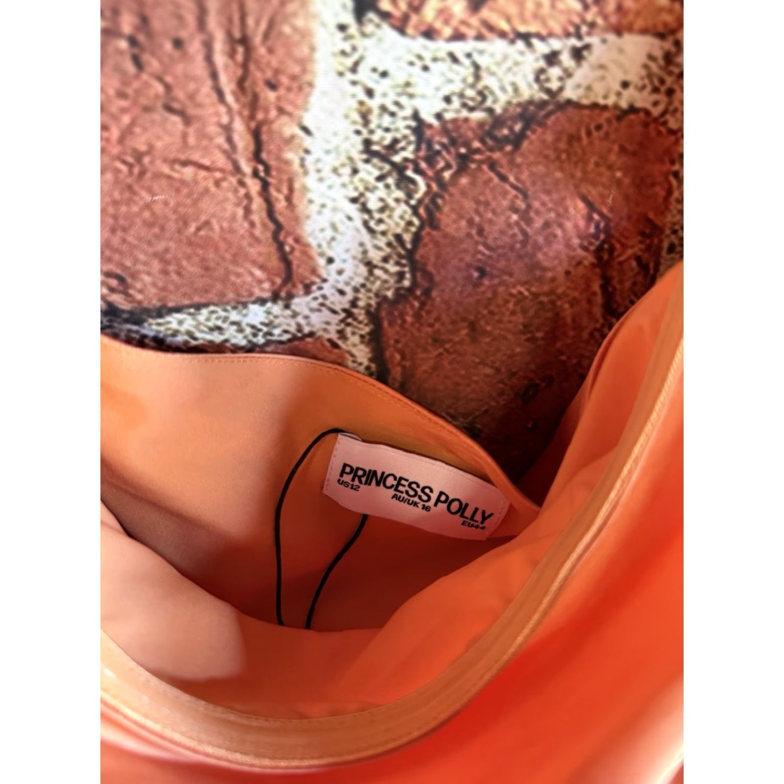 PRINCESS POLLY Princess Polly Princess Slip Dress Womens Orange Sleeveless Knee Length 12 NWT Size XL / US 12-14 / IT 48-50 - 3 Thumbnail