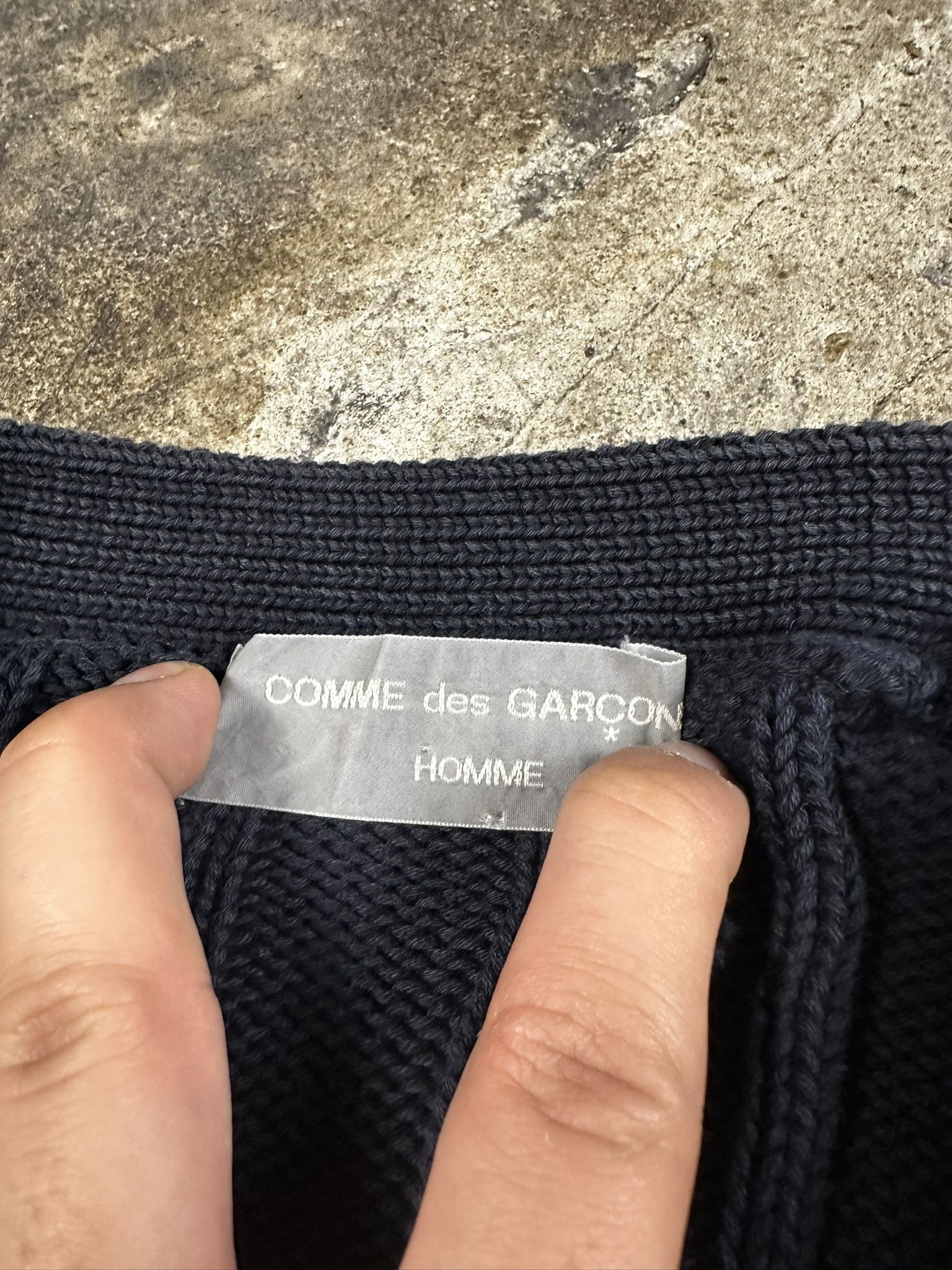 90s Comme des Garcons Homme Cable Archive Knit Cardigan Navy