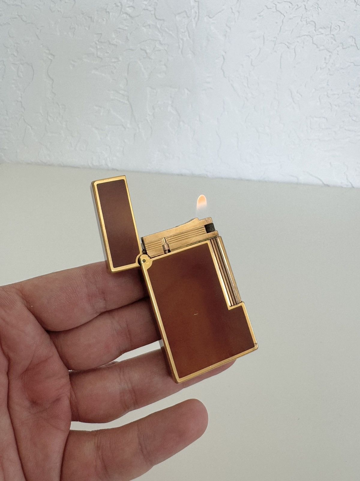 Vintage ★0% TAX★18K GP ST DUPONT CHINESE LACQUER LIGNE 2 GAS LIGHTER Size ONE SIZE - 2 Thumbnail