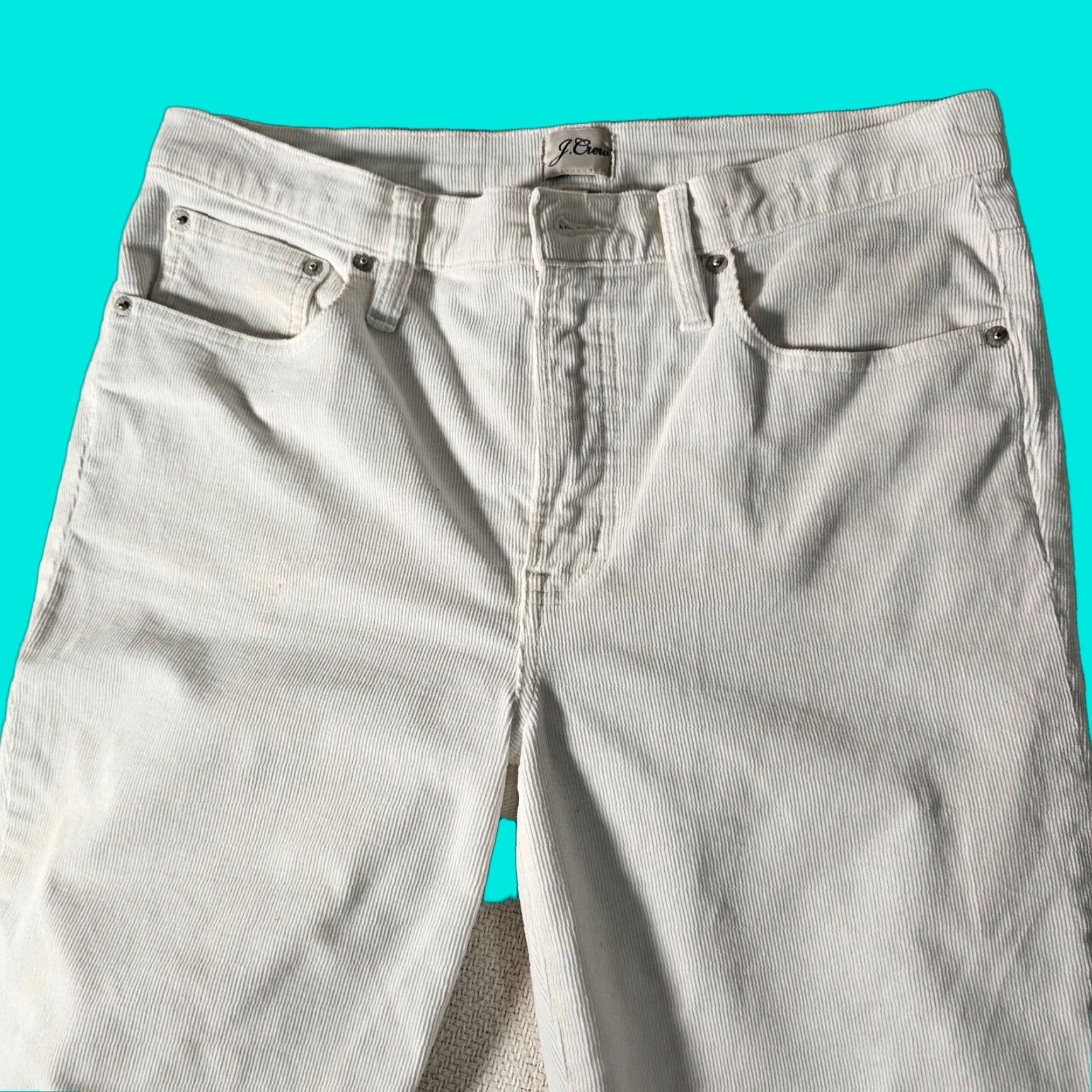 J.Crew J. Crew Vintage Slim Straight Leg Corduroy Pants White 30 Womens Jeans Size 30" / US 8 / IT 44 - 1 Thumbnail