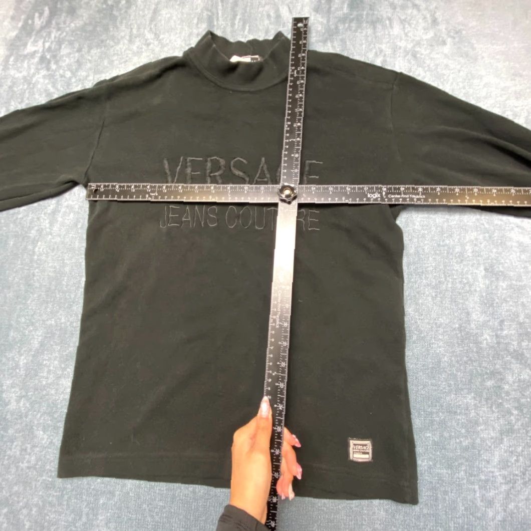 Versace Jeans Couture VINTAGE Versace Jeans Couture Shirt Mens Large Black Dark Wash Mock Neck Long Sleeve Knit Breathable Everyday Wear Size US L / EU 52-54 / 3 - 7 Thumbnail
