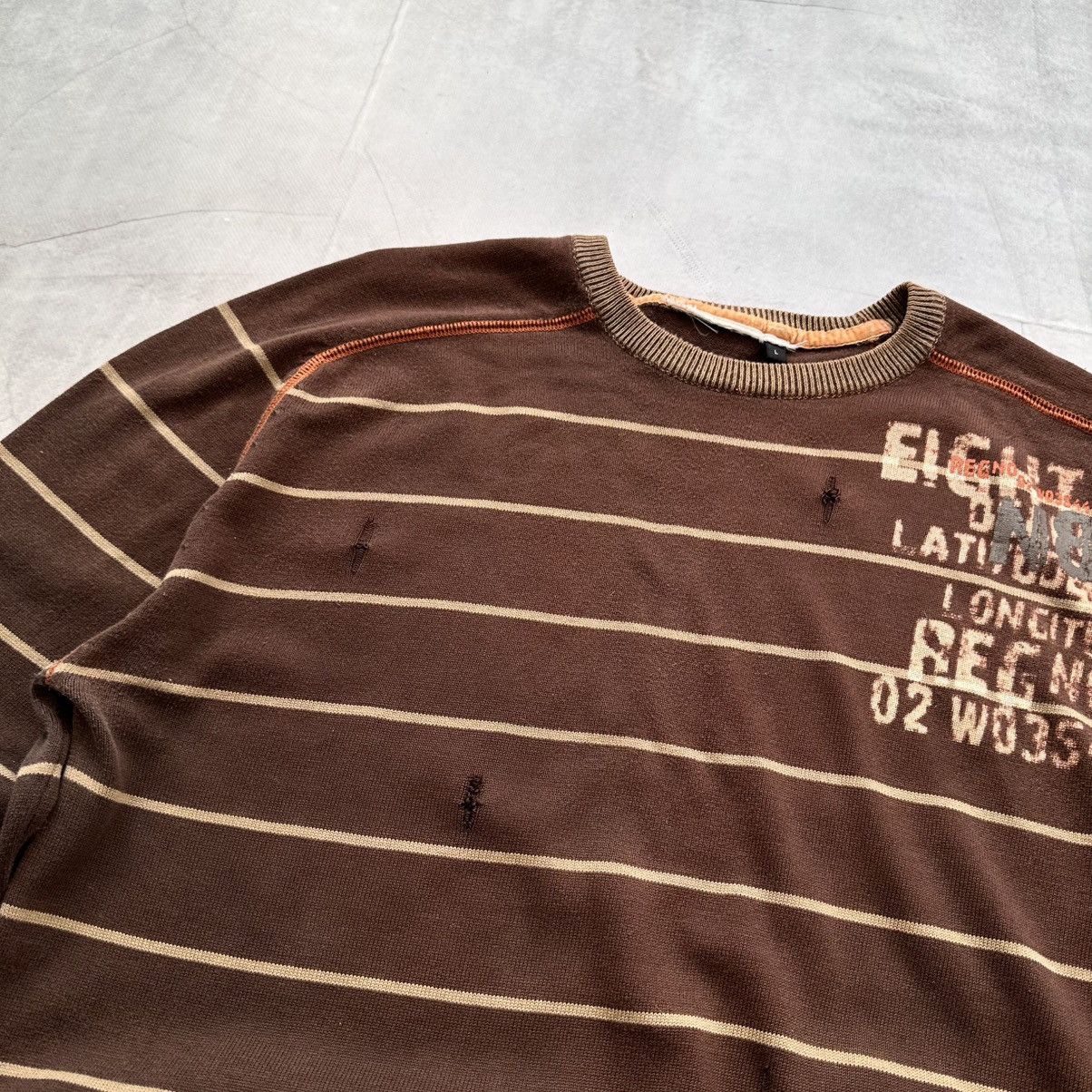 Hysteric Glamour Striped Poem Knit Sweater Faded In The Attic Diesel Vibe Size US L / EU 52-54 / 3 - 4 Thumbnail