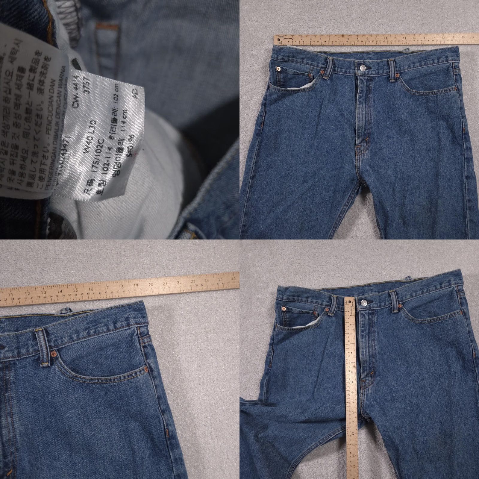 Levi's Levi's 505 Jeans Mens 40x30 Blue Straight Leg Zip Fly Denim Mid Rise 5 Pocket Jeans Size US 40 / EU 56 - 8 Thumbnail
