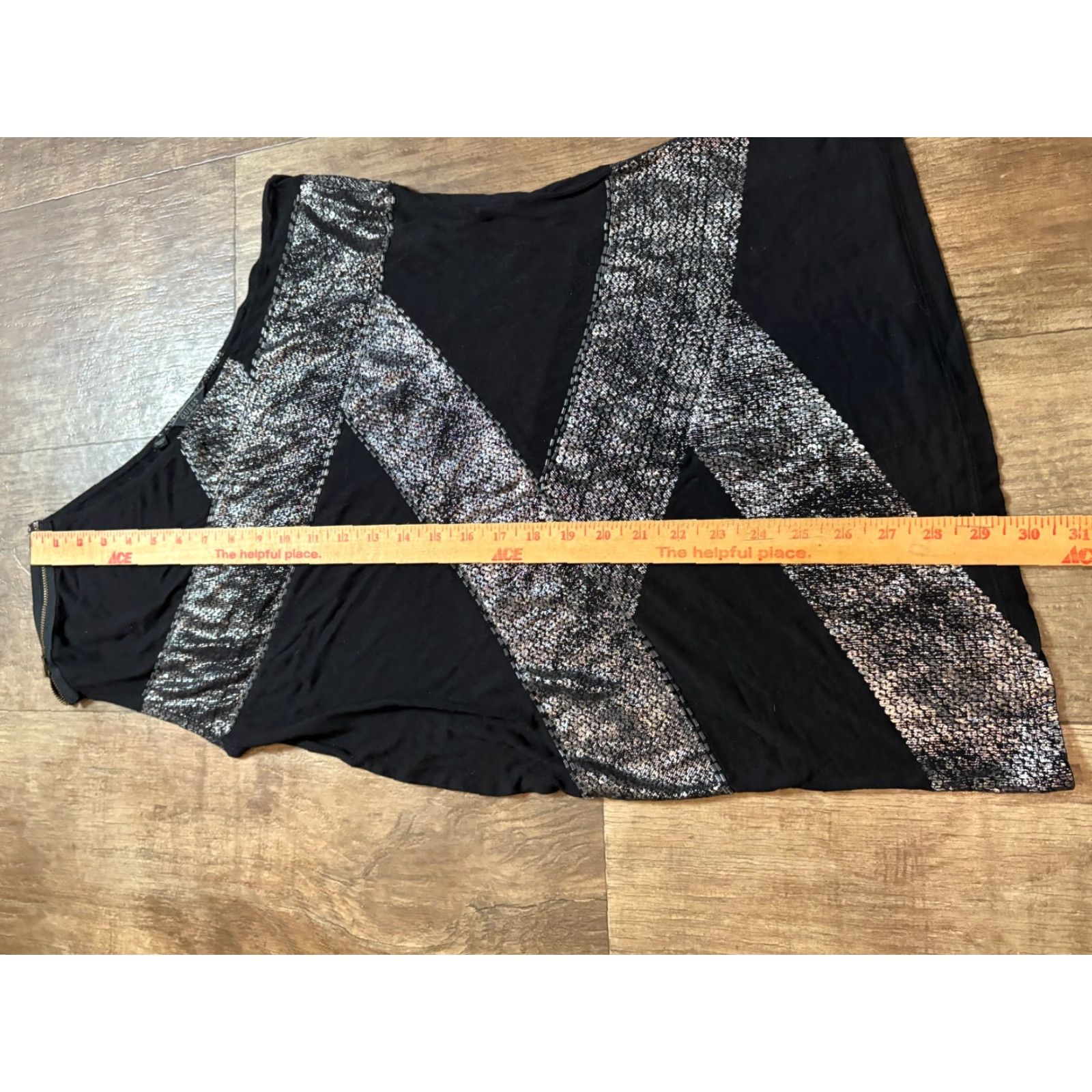 Guess Guess Top Womens Medium BLACK & Silver ONE SHOULDER Blouse Size M / US 6-8 / IT 42-44 - 2 Thumbnail