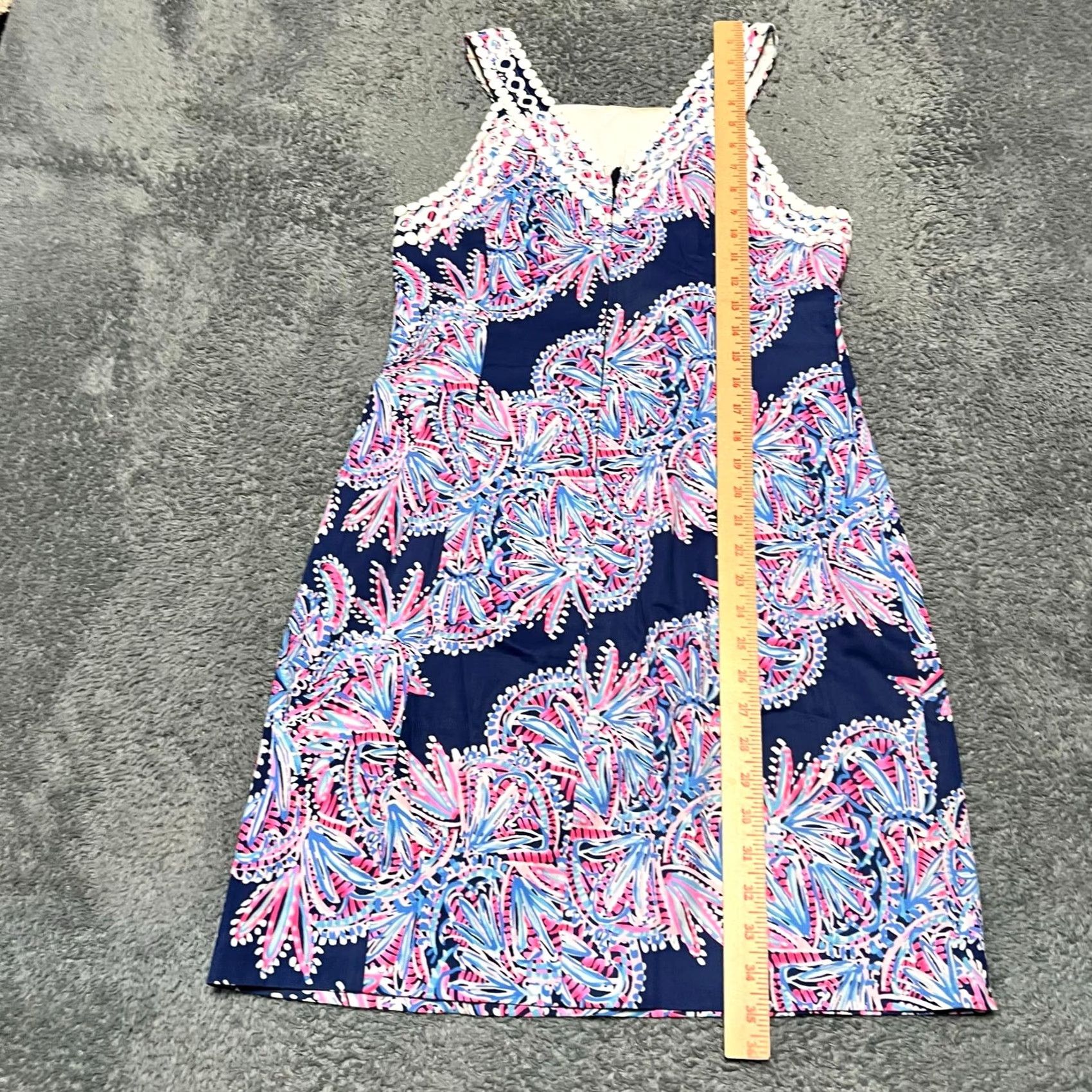 Lilly Pulitzer Lilly Pulitzer Dress Womens 6 Makayla Shift Lace Floral Short Blue Dress Mens? Size M / US 6-8 / IT 42-44 - 5 Thumbnail