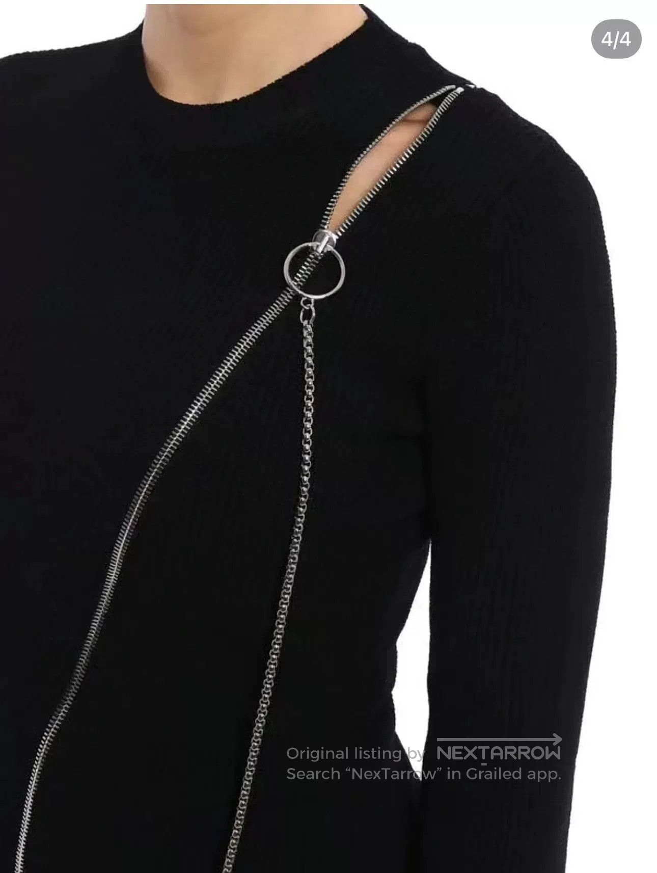 Givenchy Givenchy Irregular Hem Zipper Sweater. Size M / US 6-8 / IT 42-44 - 3 Thumbnail