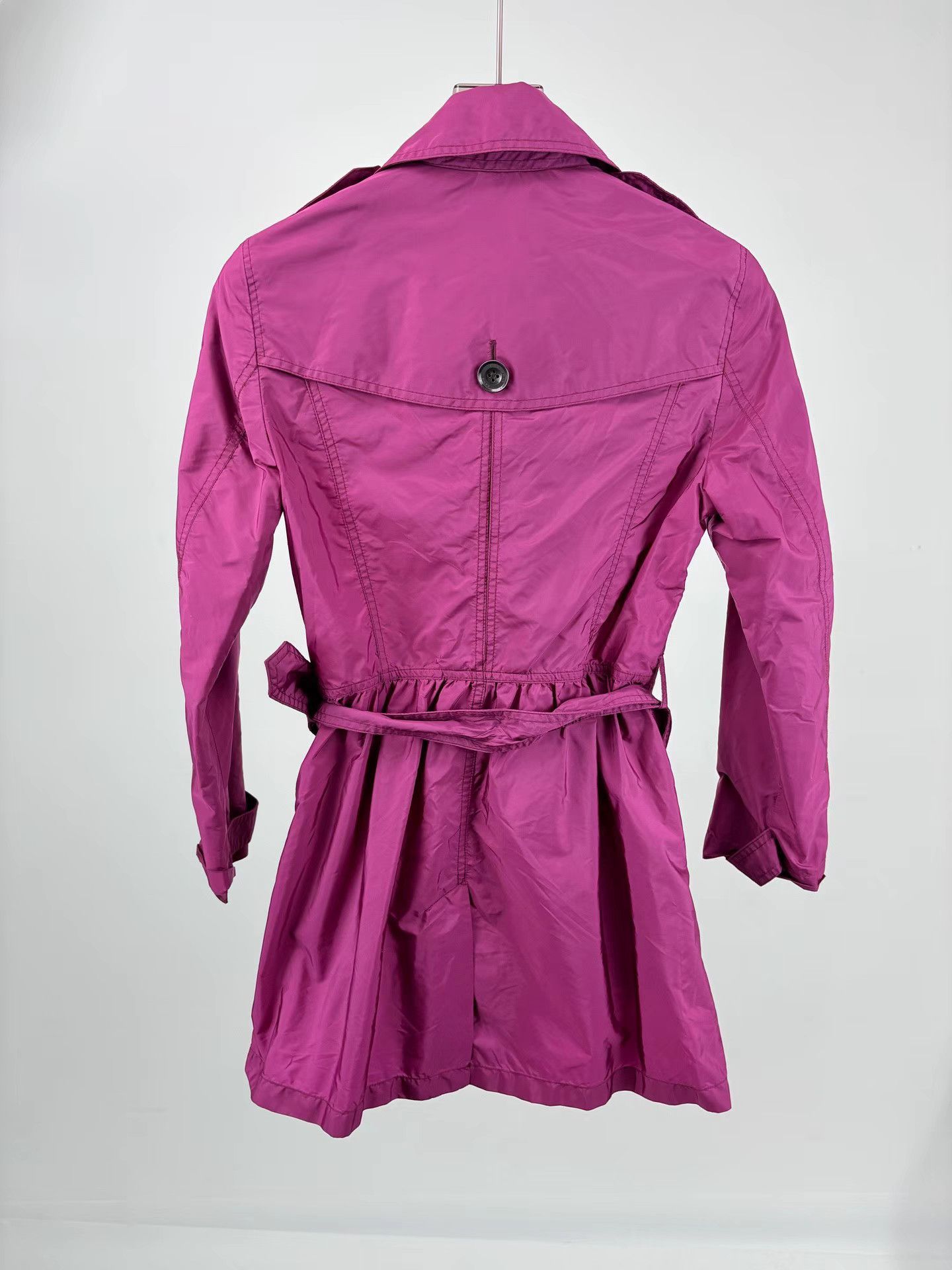 Burberry BURBERRY Magenta Double-Breasted Trench Coat Size S / US 4 / IT 40 - 2 Thumbnail