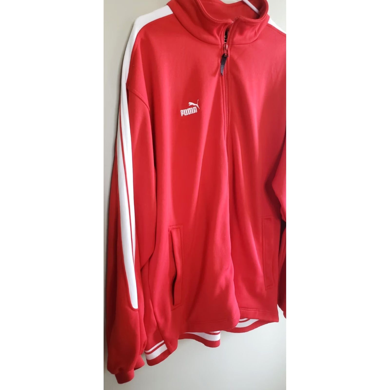 Puma VINTAGE Puma Track Jacket Mens XL Red & White Full Zip Up EUC Size US XL / EU 56 / 4 - 6 Thumbnail