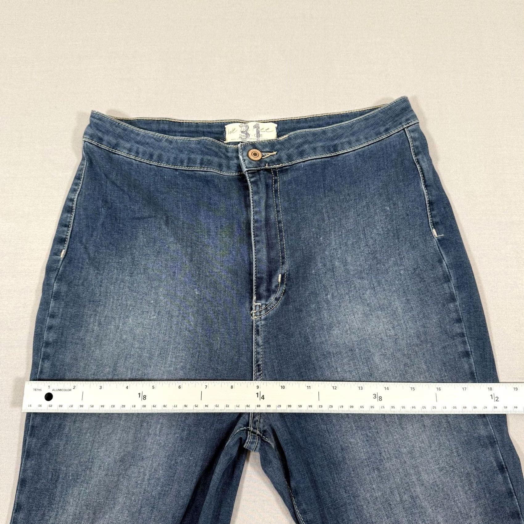 Free People Free People Jeans Womens 31 Blue Bell Bottom Super Flare Stretch Denim Pants Size 24" / US 00 / IT 34 - 7 Thumbnail