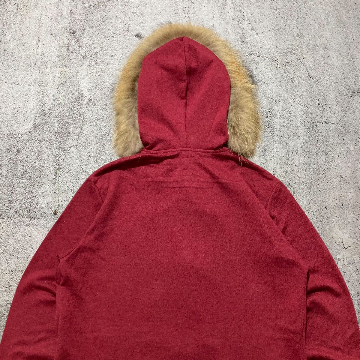 Japanese Brand 2000s Sematic Design Duffle Ziphoodie Fur Red Maroon Lgb Size US M / EU 48-50 / 2 - 10 Thumbnail