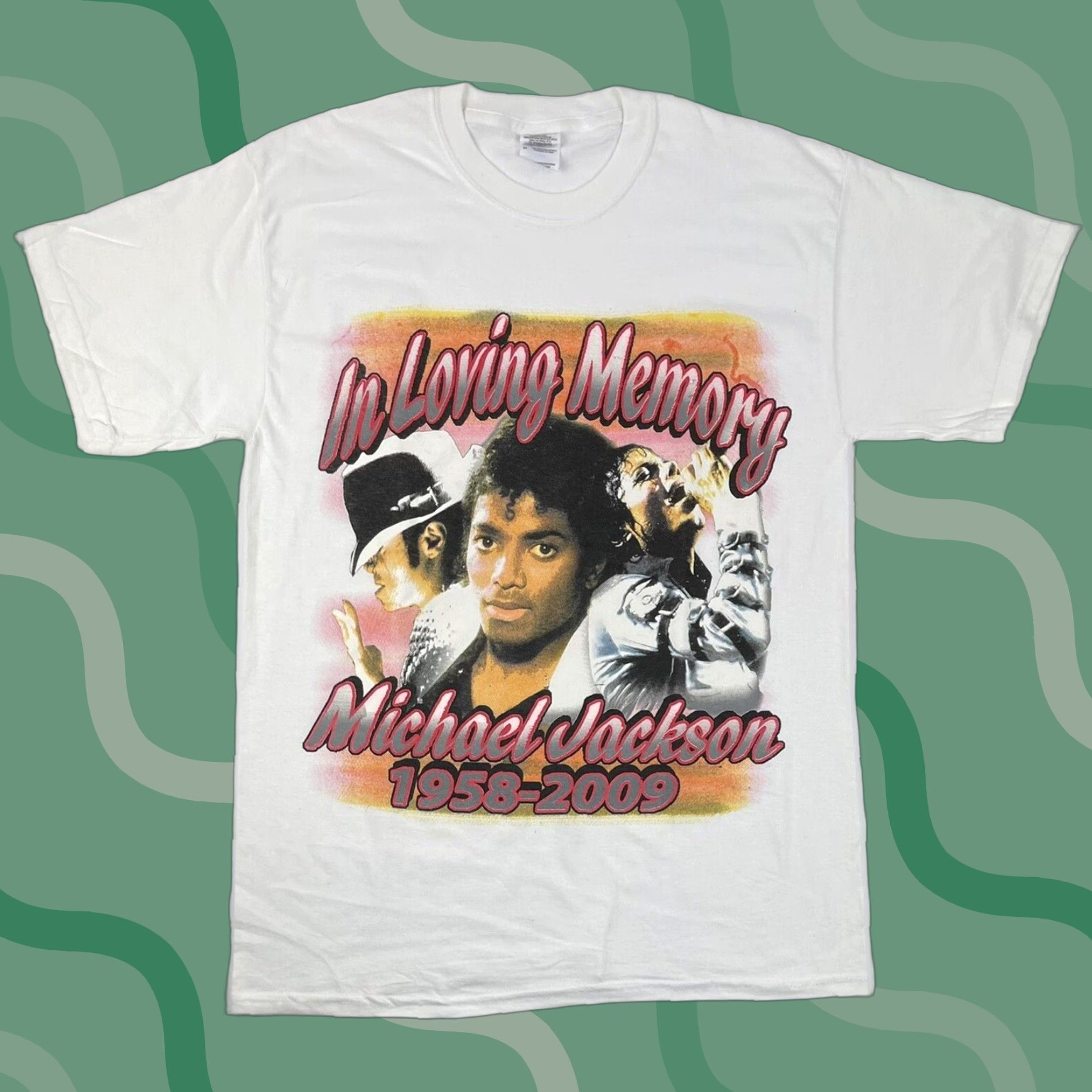 Gildan Michael Jackson Rap Tee T Shirt 1958 2009 Loving Memory King Of Pop Music M Vtg Shirt Mens White Cotton Logo Short Sleeve Crew Neck T-Shirt Gildan M Size US M / EU 48-50 / 2 - 1 Thumbnail