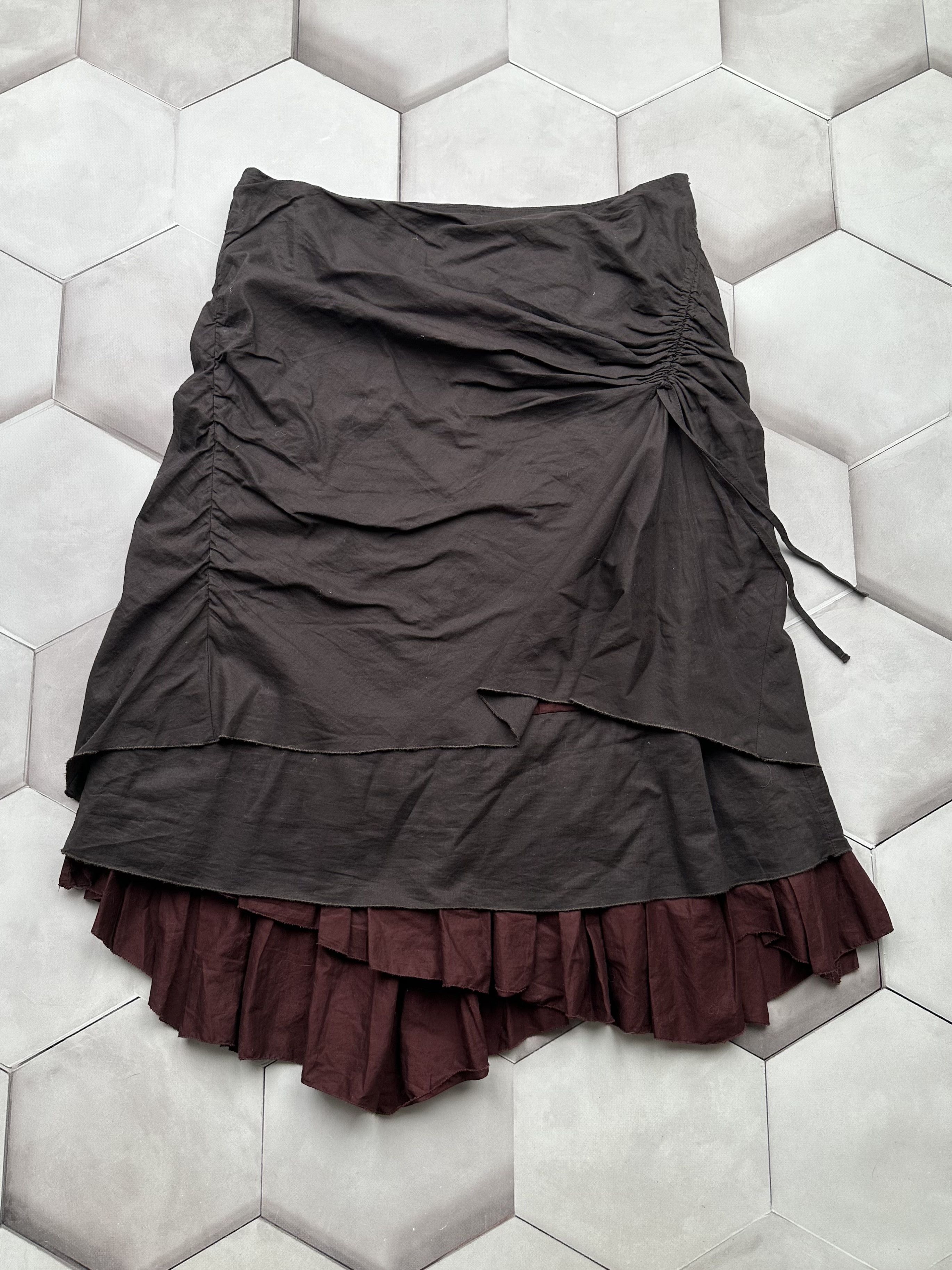 image of Avant Garde x Vintage Bondage Flare Skirt in Brown, Women's (Size 28)
