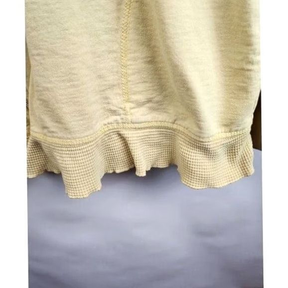 Vintage Focus Lagenlook Hoodie Large Yellow Full Zip Ruffle Hem Coastal Casual Women’s L Hoodie Size L / US 10 / IT 46 - 4 Thumbnail