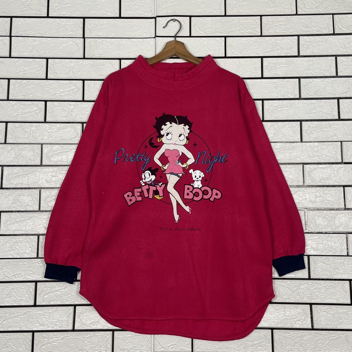 Japanese Brand Vintage 90s Betty Boop Pretty Night Sweatshirt Size L / US 10 / IT 46 - 1 Thumbnail