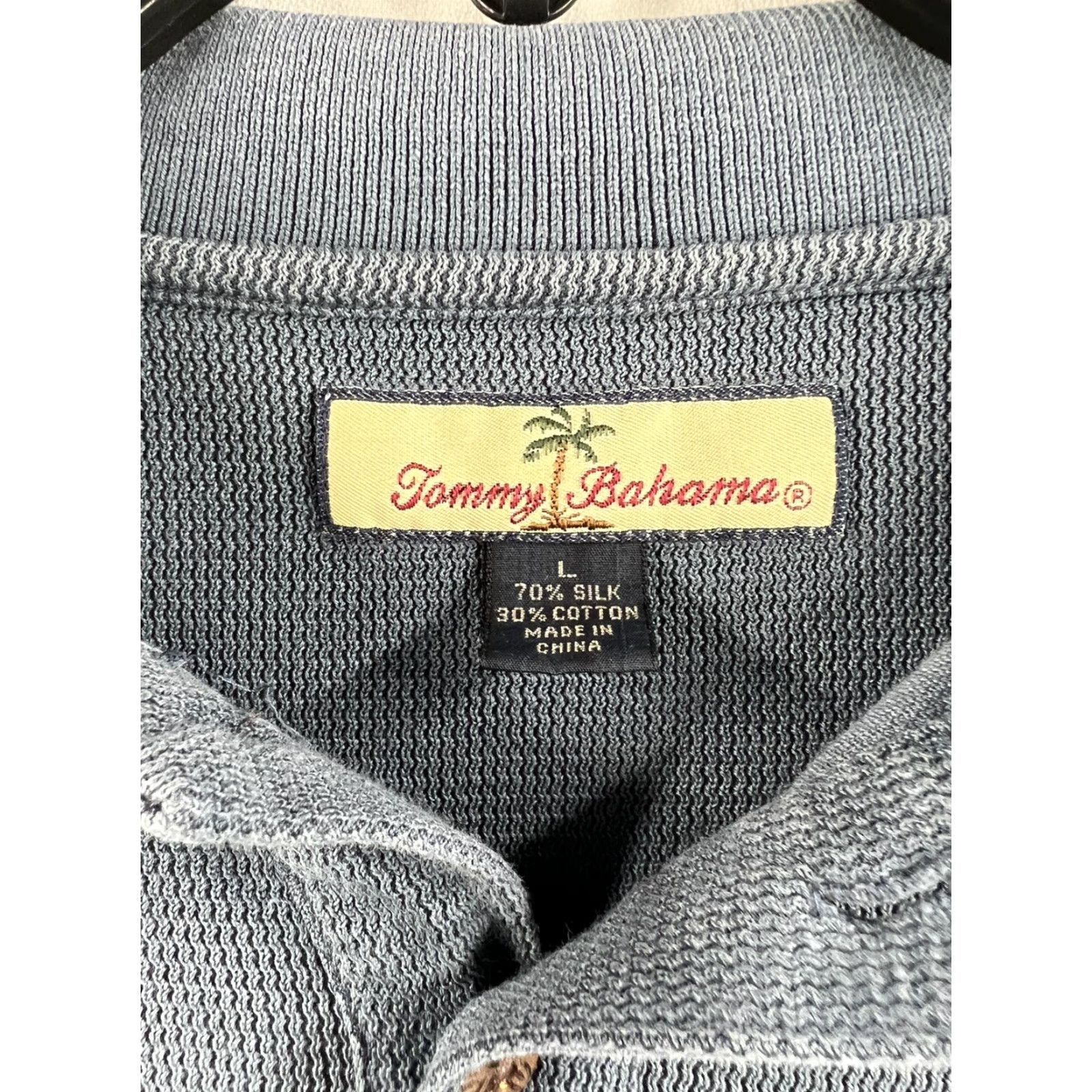Tommy Bahama Tommy Bahama Polo Shirt Adult Mens L Blue Marlin Casual Cotton Rugby Polo Size US L / EU 52-54 / 3 - 3 Thumbnail