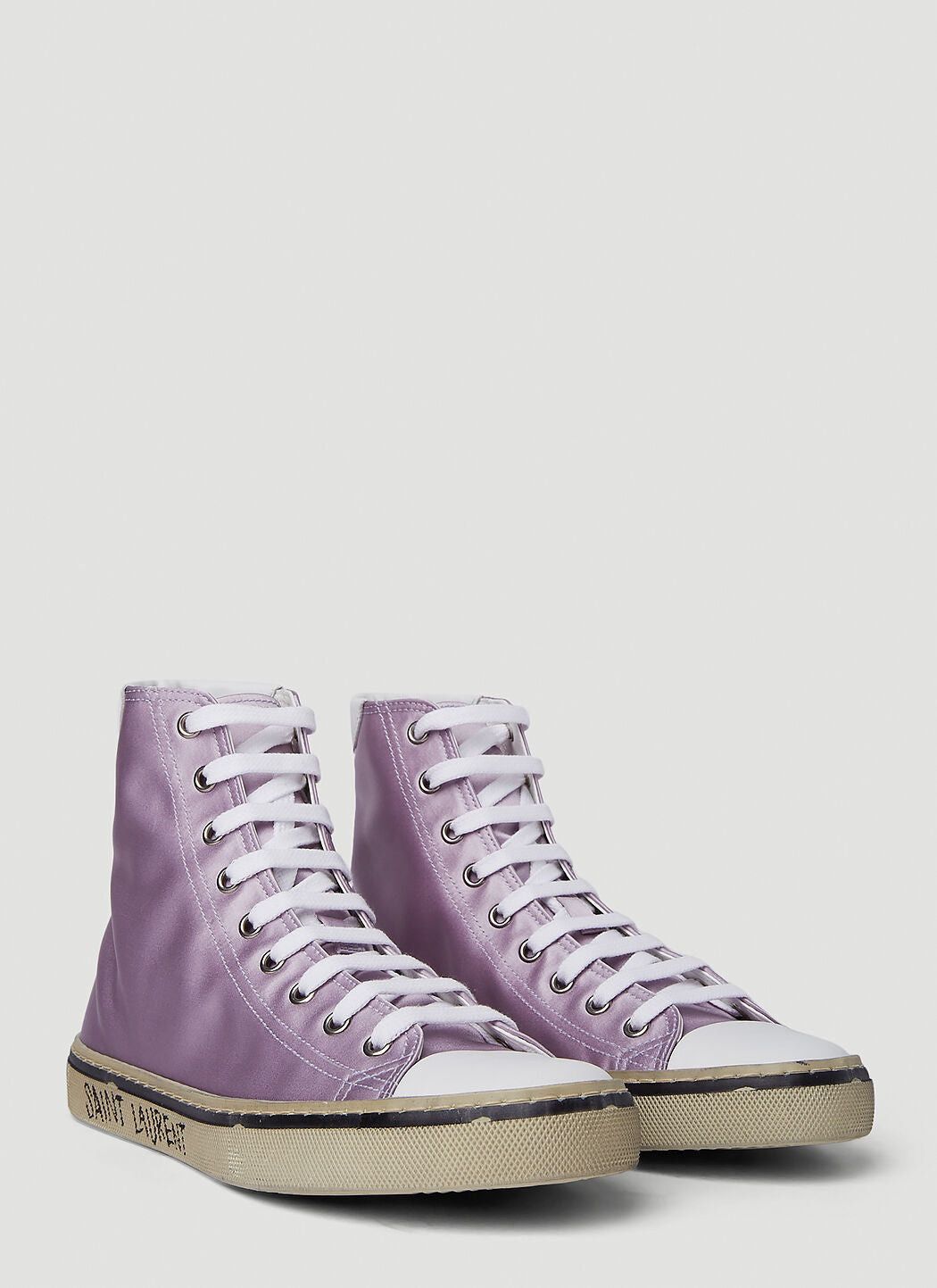 Saint Laurent Paris o1y0126 Hi-Top Sneakers in Lilac/White Size US 5 / IT 35 - 4 Thumbnail