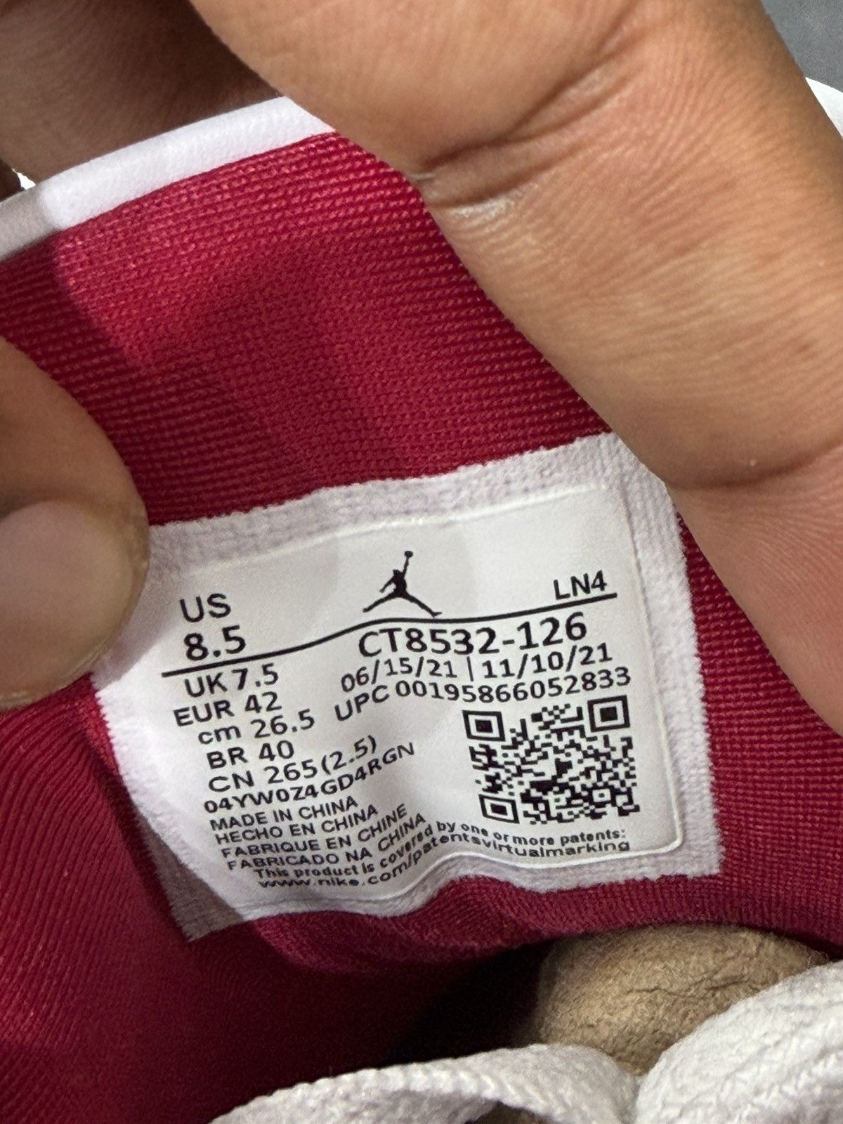 Jordan Brand Air Jordan 3 Cardinal Red Size 8.5 (2022) Size US 8.5 / EU 41-42 - 10 Thumbnail