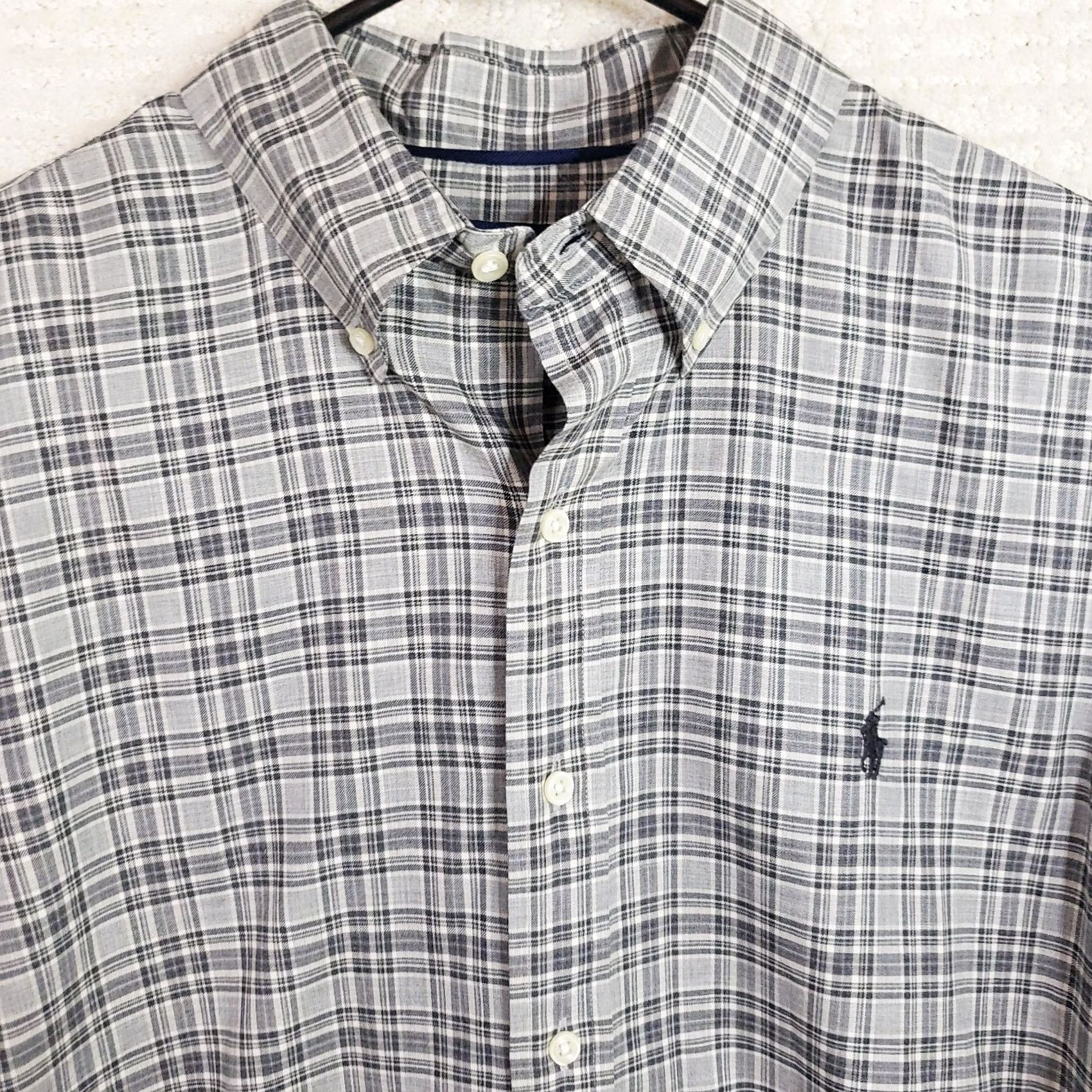 Ralph Lauren Ralph Lauren Shirt Mens Large Gray Plaid Button-Down Slim Fit Casual Pony Logo Size US L / EU 52-54 / 3 - 3 Thumbnail