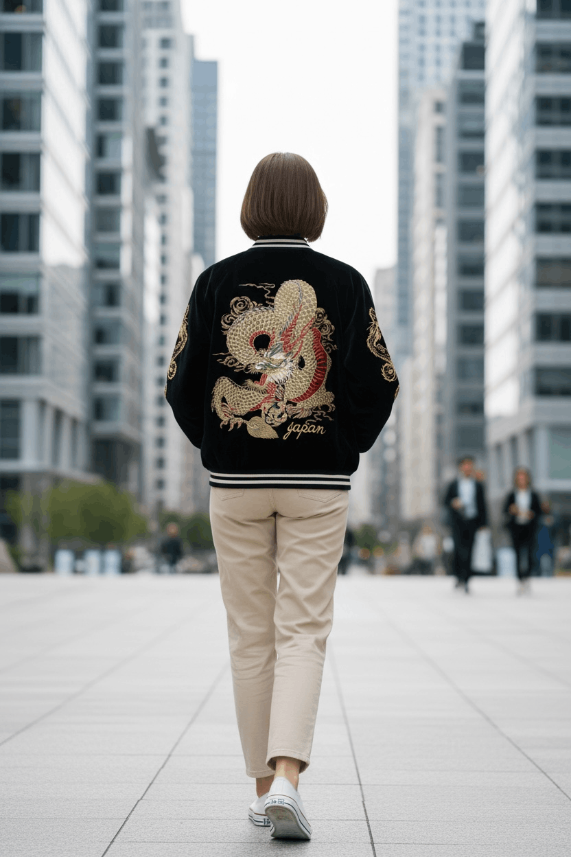 Japanese Brand Vintage Hoshihime Dragon Sukajan Jacket Black Velvet Feel Size US L / EU 52-54 / 3 - 1 Thumbnail