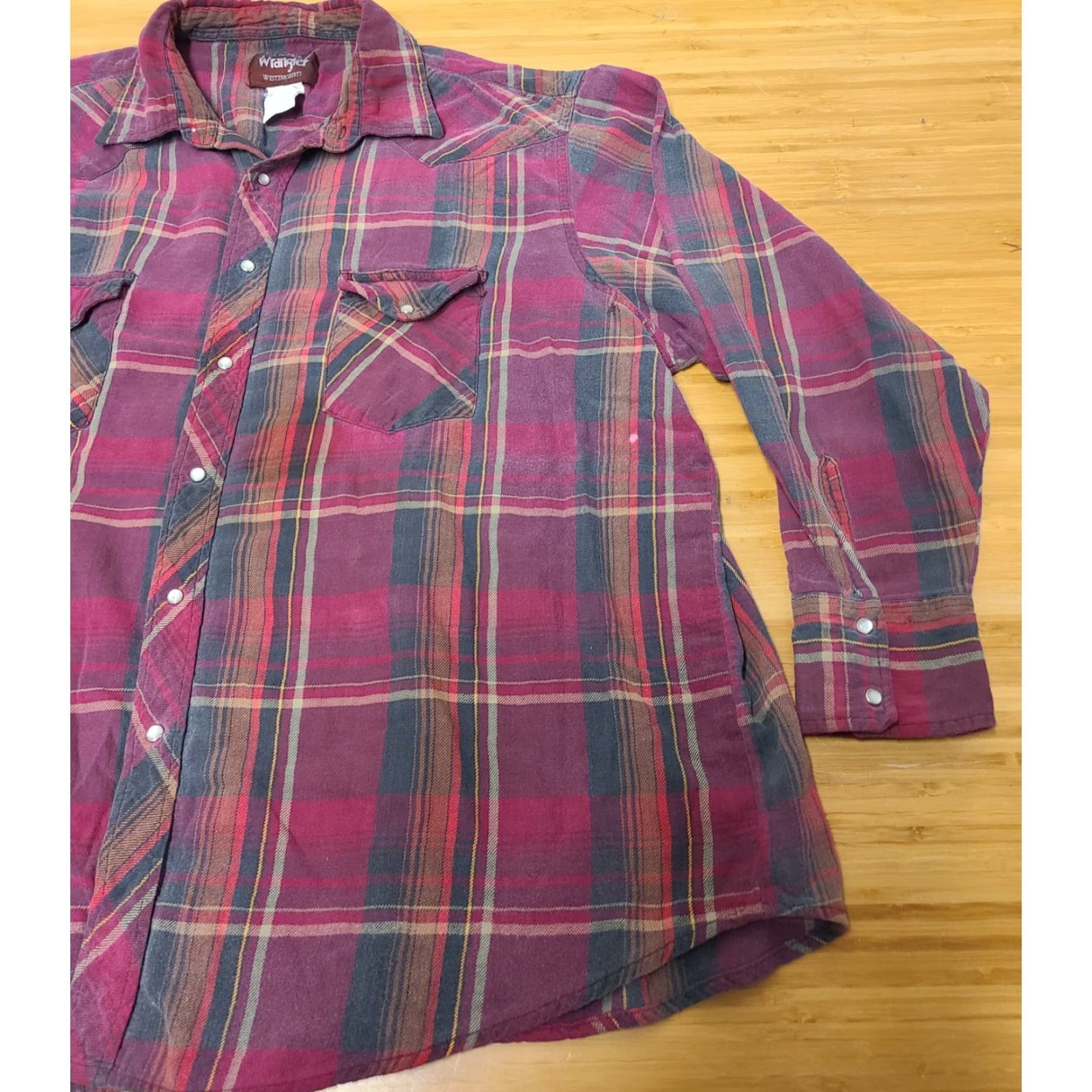 Wrangler Wrangler Shirt Mens 3XL Red Plaid Collared Snap Front Pockets Button-Up Western Big & Tall Size US XXL / EU 58 / 5 - 2 Thumbnail