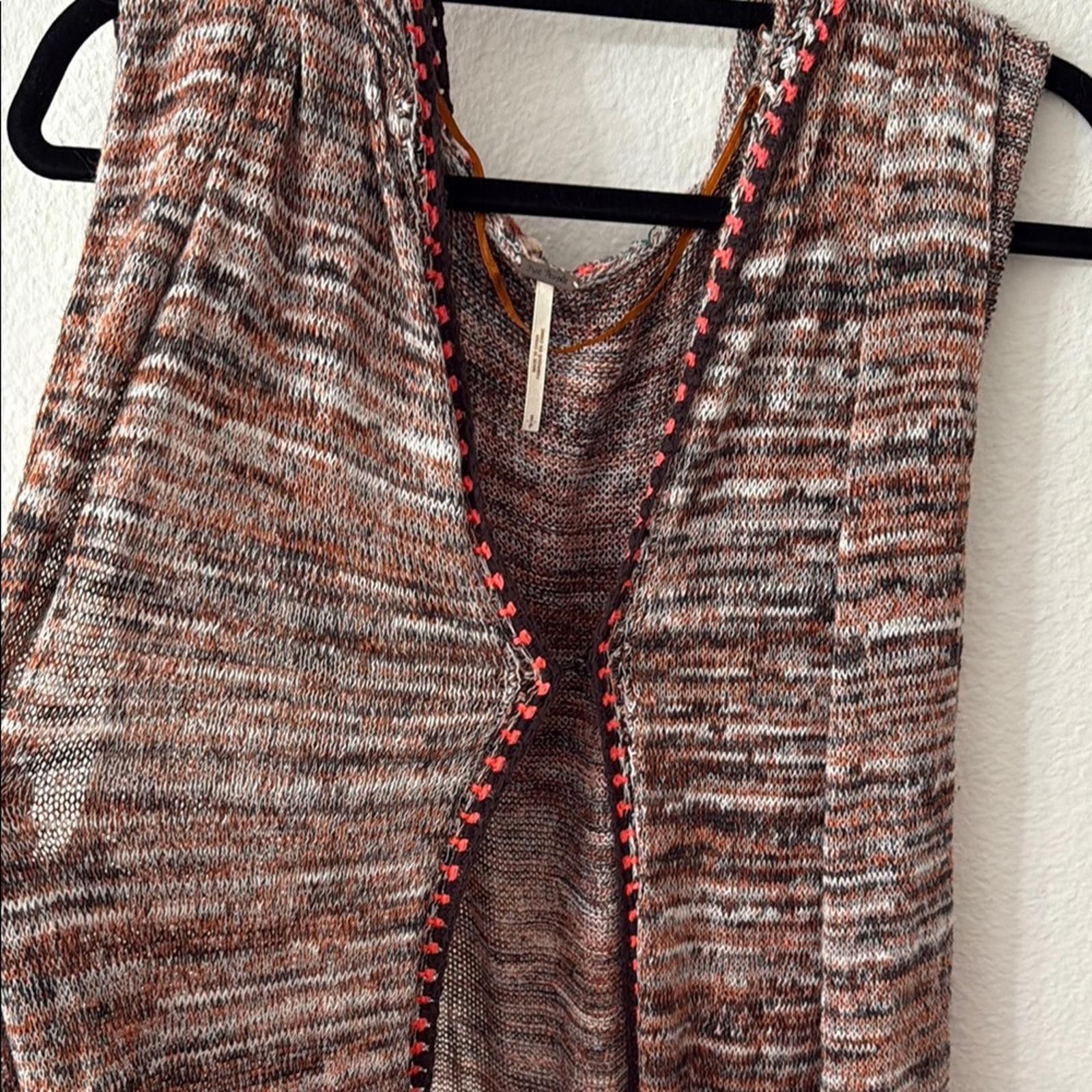 Free People Free People Multicolor Sleeveless Knit Vest with Fringe Size S / US 4 / IT 40 - 6 Thumbnail