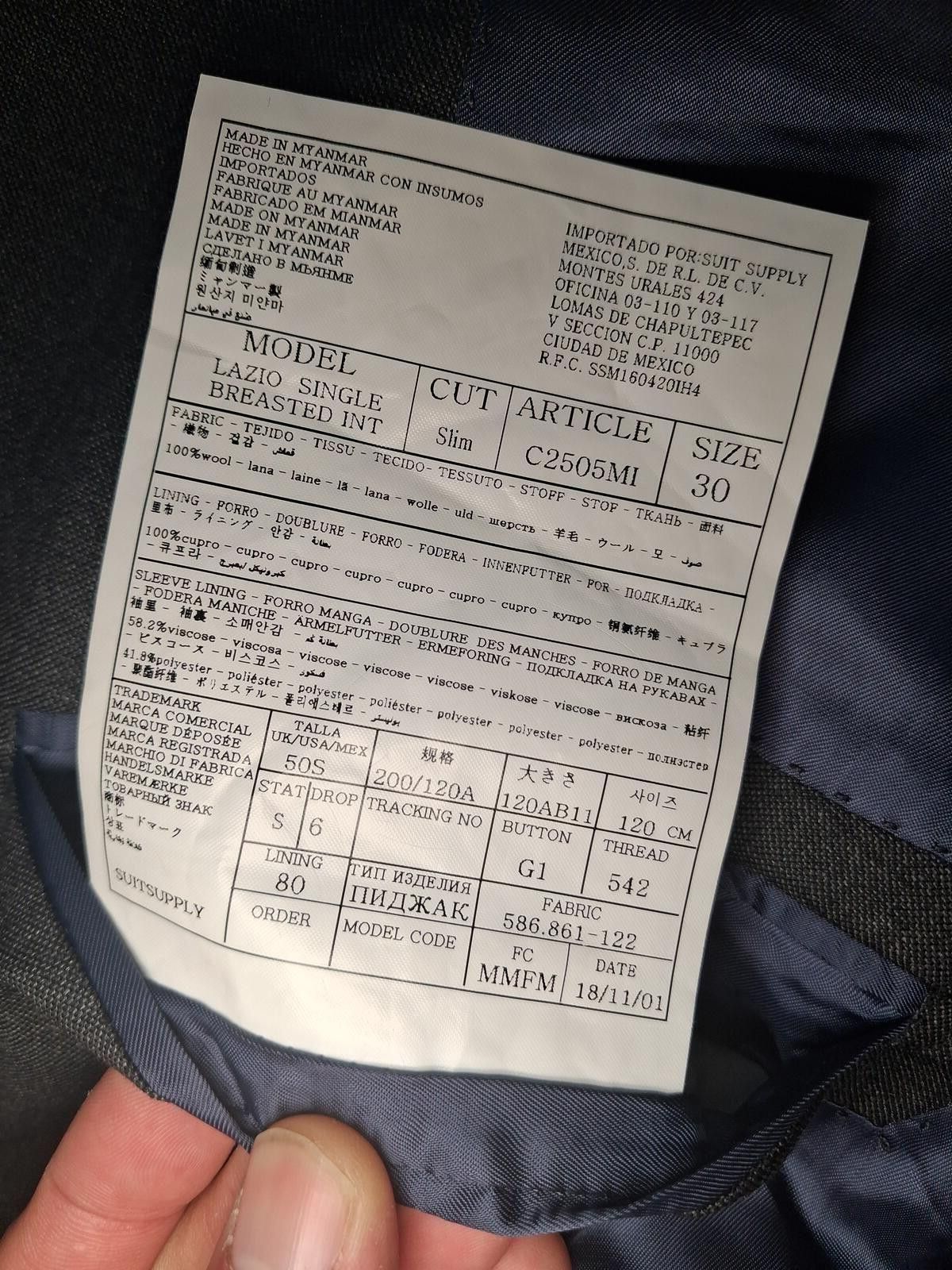 Suitsupply Suitsupply Vitale Sport Coat 50S Gray Wool Sharkskin Size 40R - 6 Thumbnail
