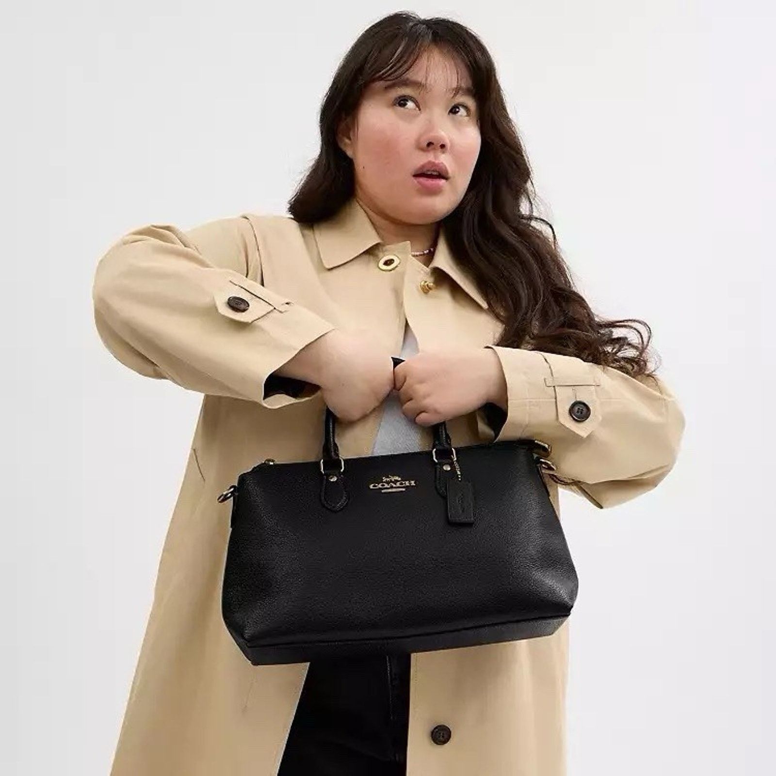 Coach NWT COACH Georgia Satchel leather CR156 Gold/black Size ONE SIZE - 11 Thumbnail