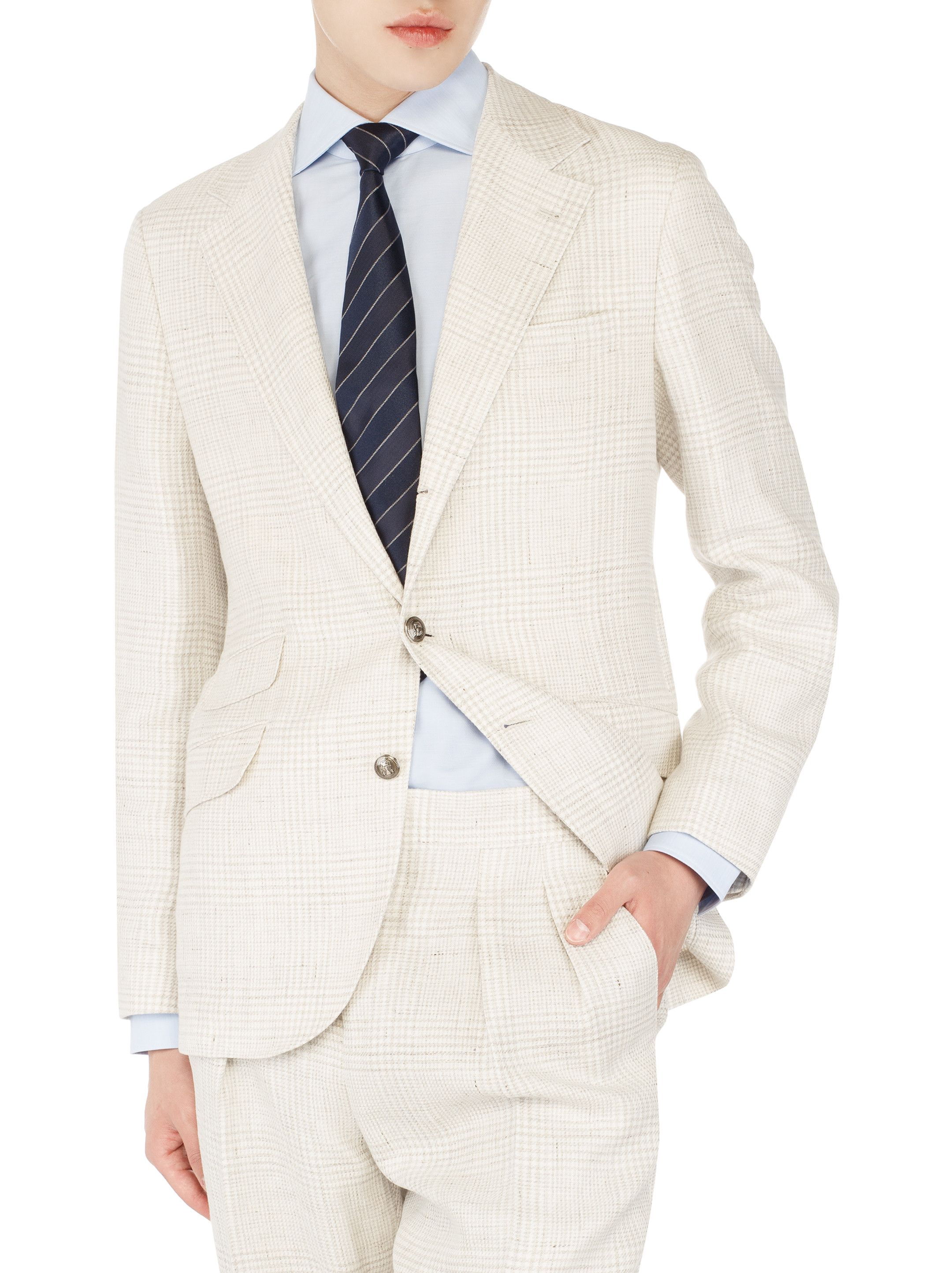 Brunello Cucinelli o1y0526 Single-breasted Suit in Ivory Size US M / EU 48-50 / 2 - 4 Thumbnail