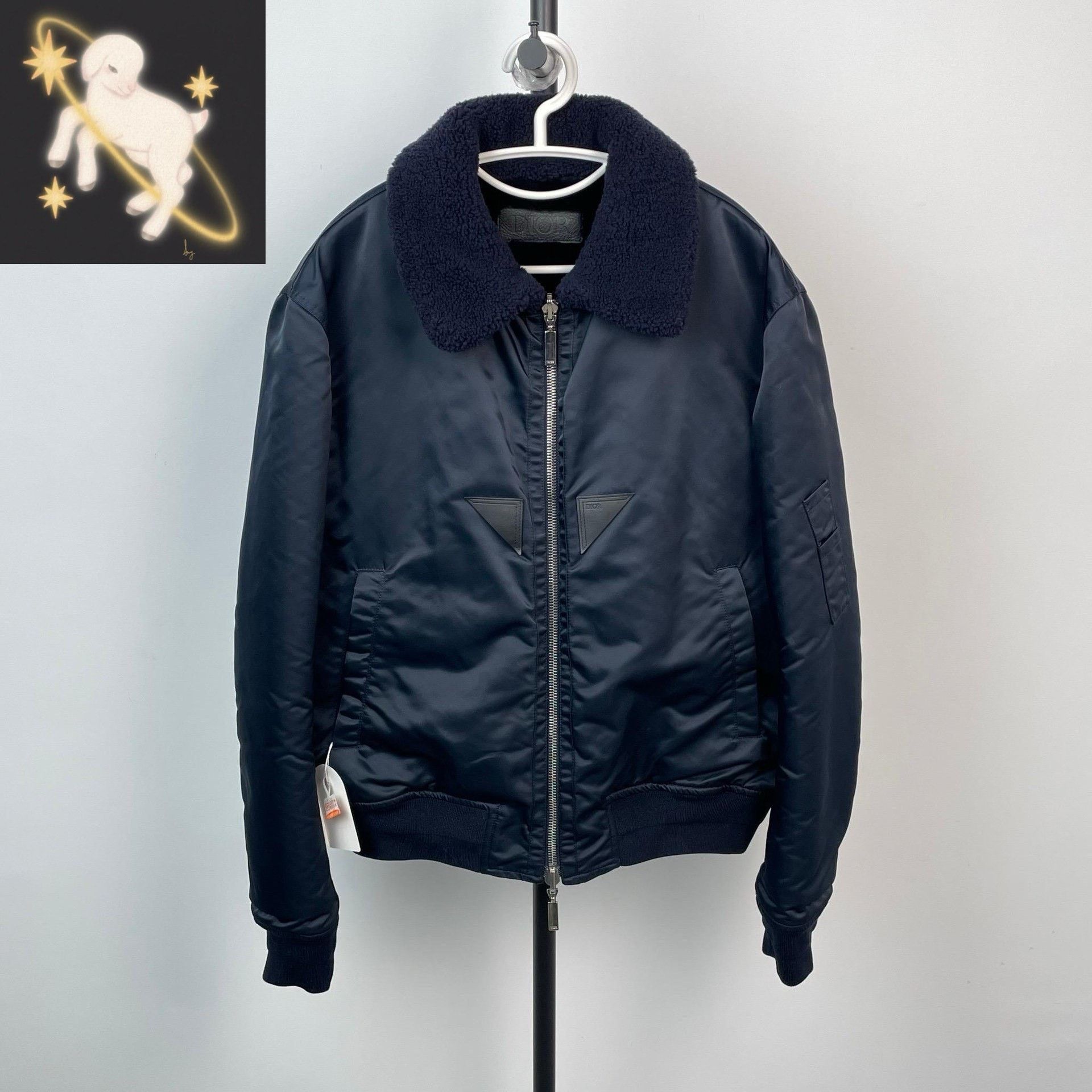 Dior × Jordan Brand Dior x Jordan Air Dior Navy Blue Bomber Jacket