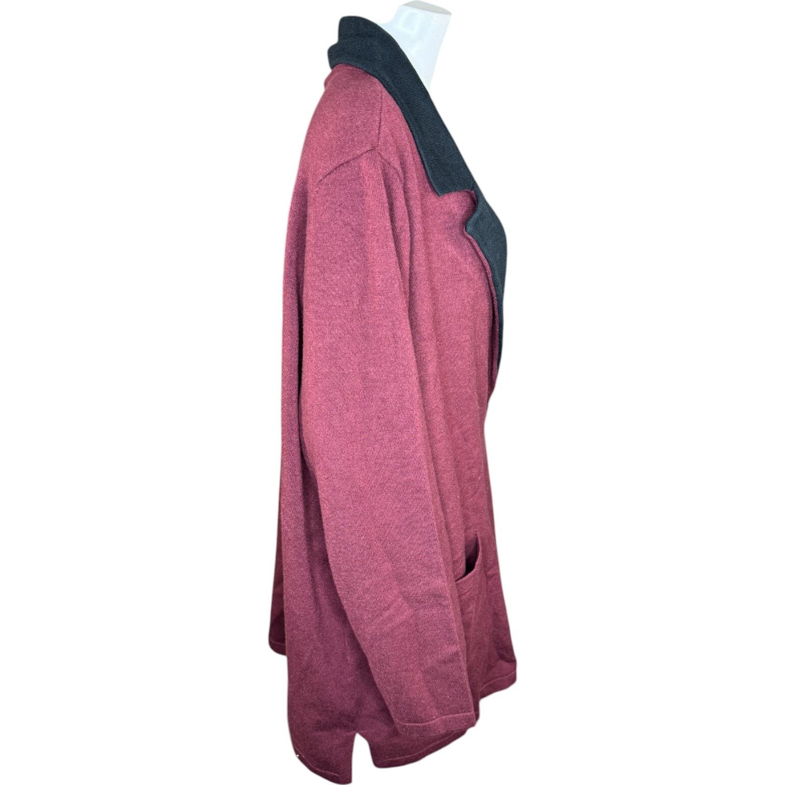 Jason Wu J Jason Wu Double Knit Jacket Wine 3X Pockets Size 3XL / US 20-22 - 12 Thumbnail