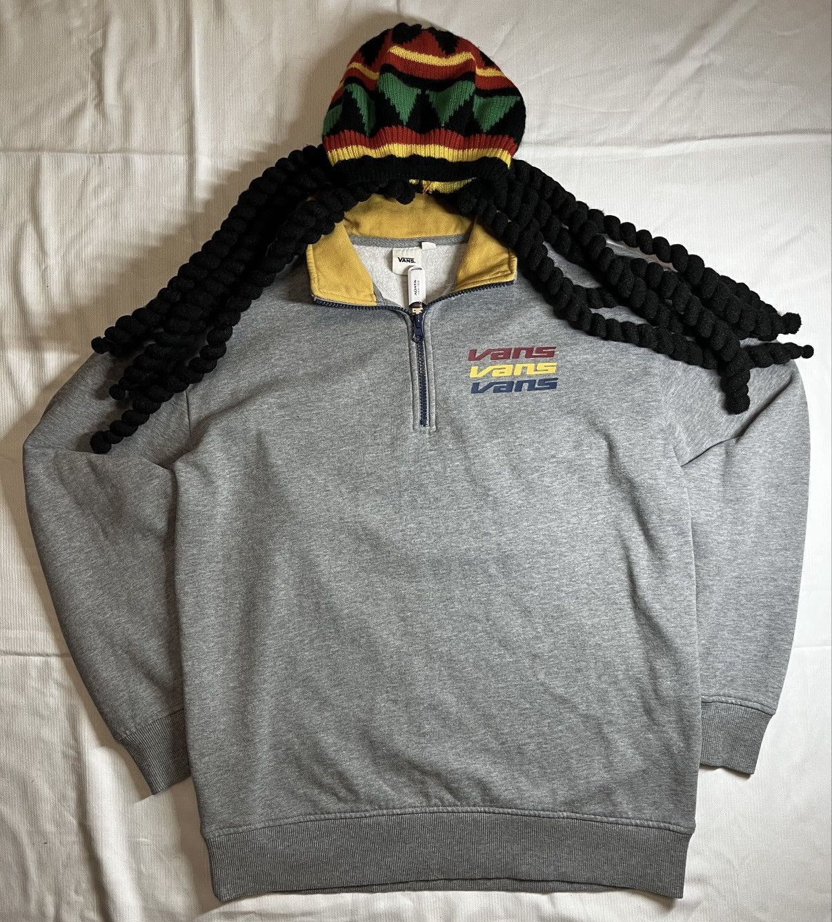 Vans Vans Retro 1/4 Zip Pullover Sweatshirt | Gray Size US S / EU 44-46 / 1 - 1 Thumbnail