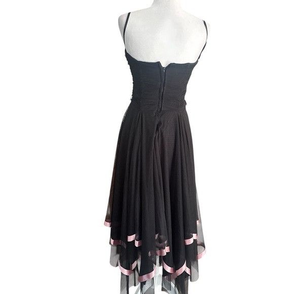 Other Vintage B. Smart Whimsical Black and Pink Asymmetrical Hem D Size S / US 4 / IT 40 - 4 Thumbnail
