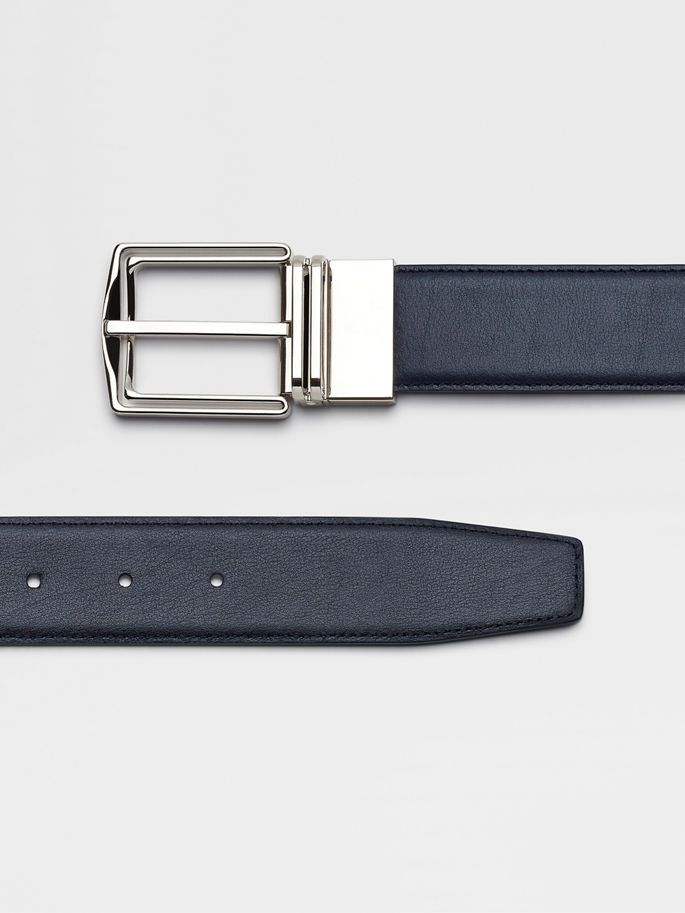 Ermenegildo Zegna o1s1rm0425 RLHVIC Size: 90 / Belt in Navy Blue Size 36 - 2 Thumbnail