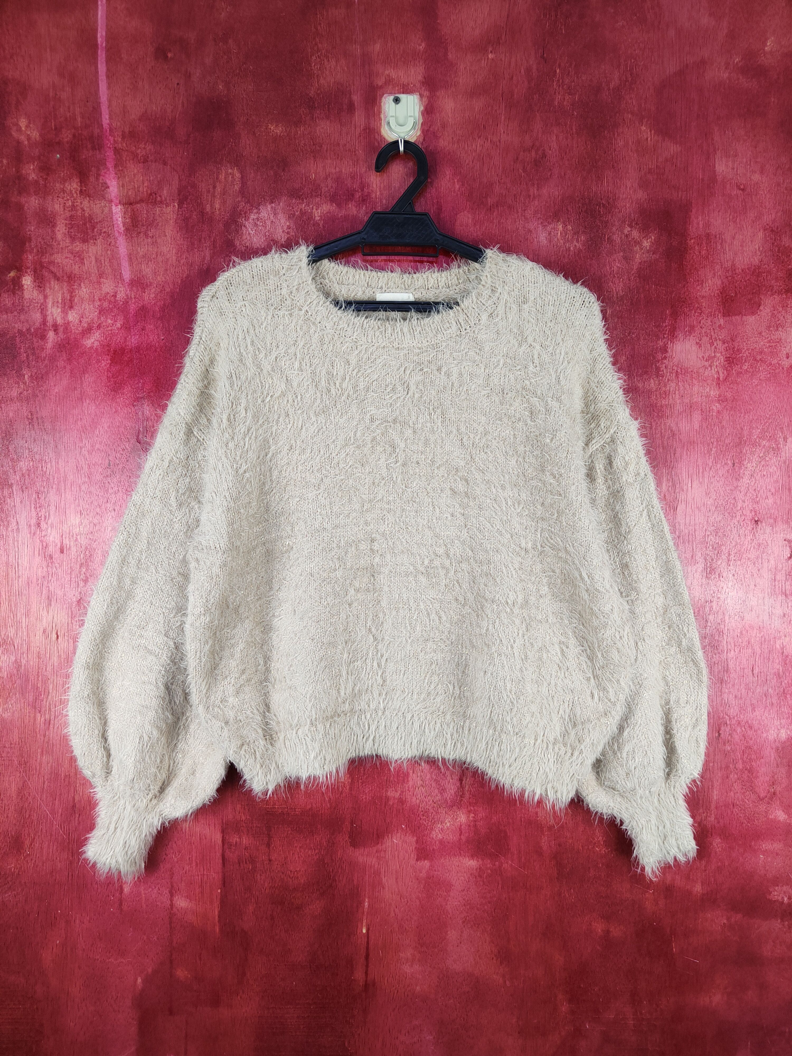 GU GU Brown Shag Shaggy Fur Mohair Knitwear #S2090 Size S / US 4 / IT 40 - 1 Thumbnail